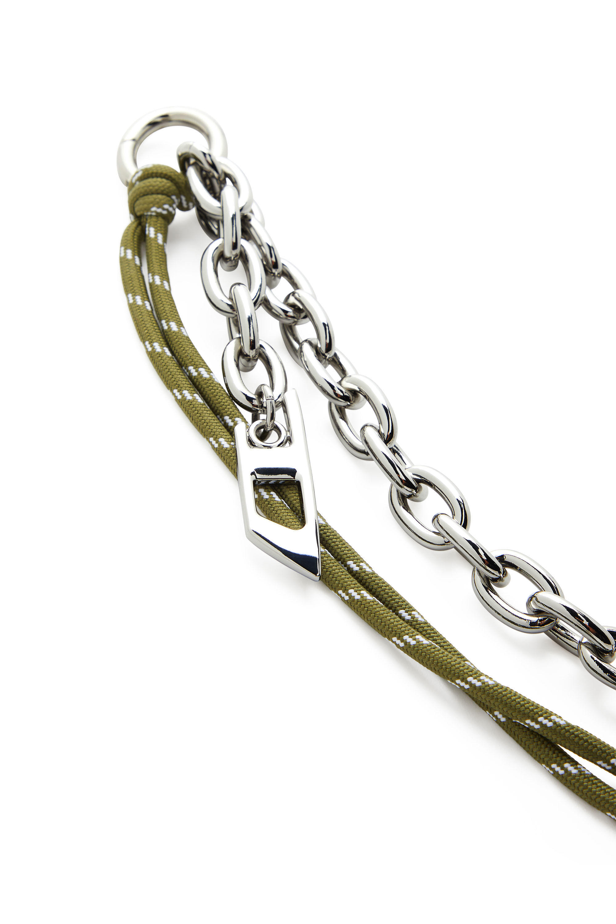 Diesel - CHAIN-D L, Unisex's Charm in chain and rope in Silver/Green - 2