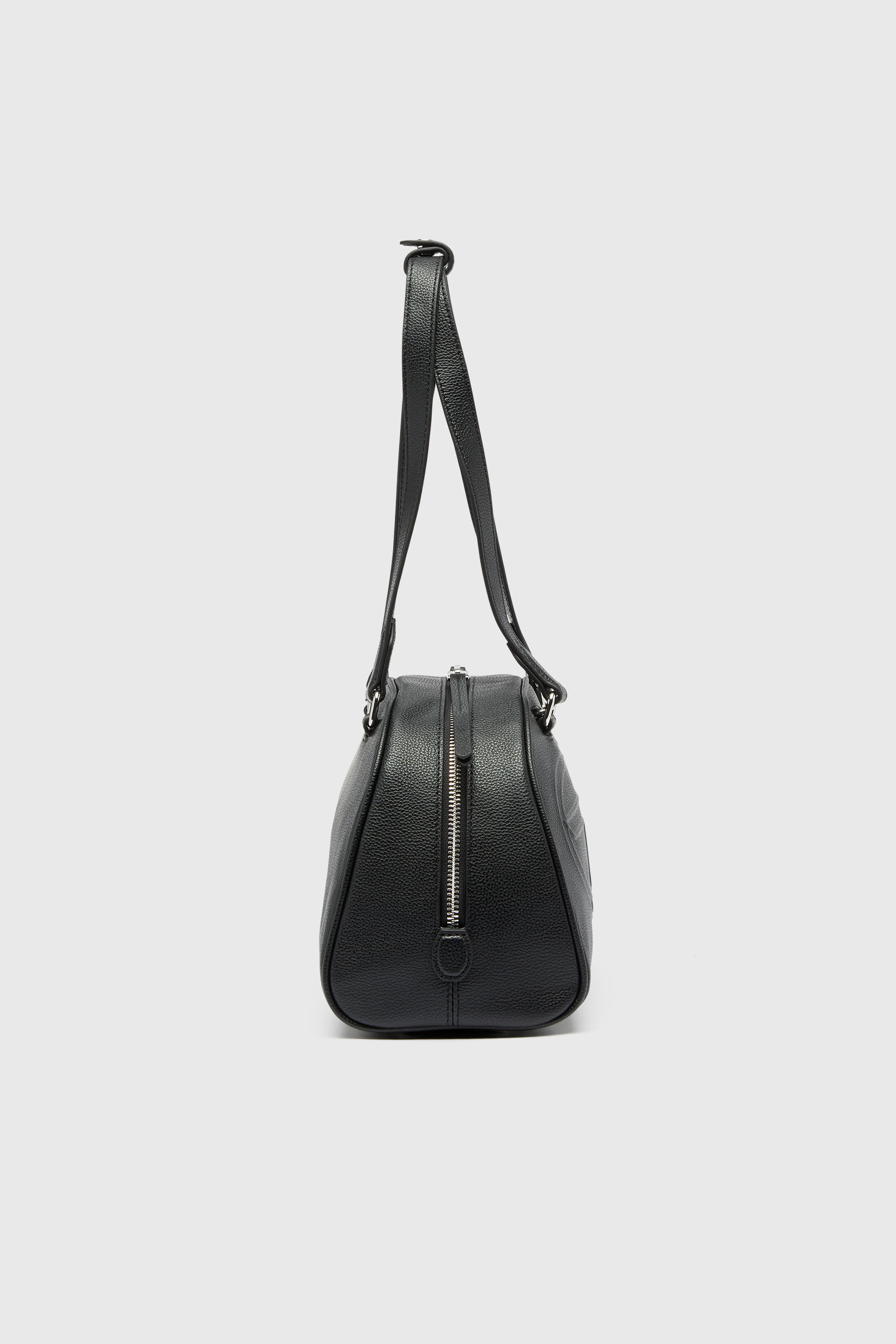 Diesel - 1DR DOME SHOULDER, Unisex's 1DR Dome - Leather Boston bag with embossed logo in Black - 4