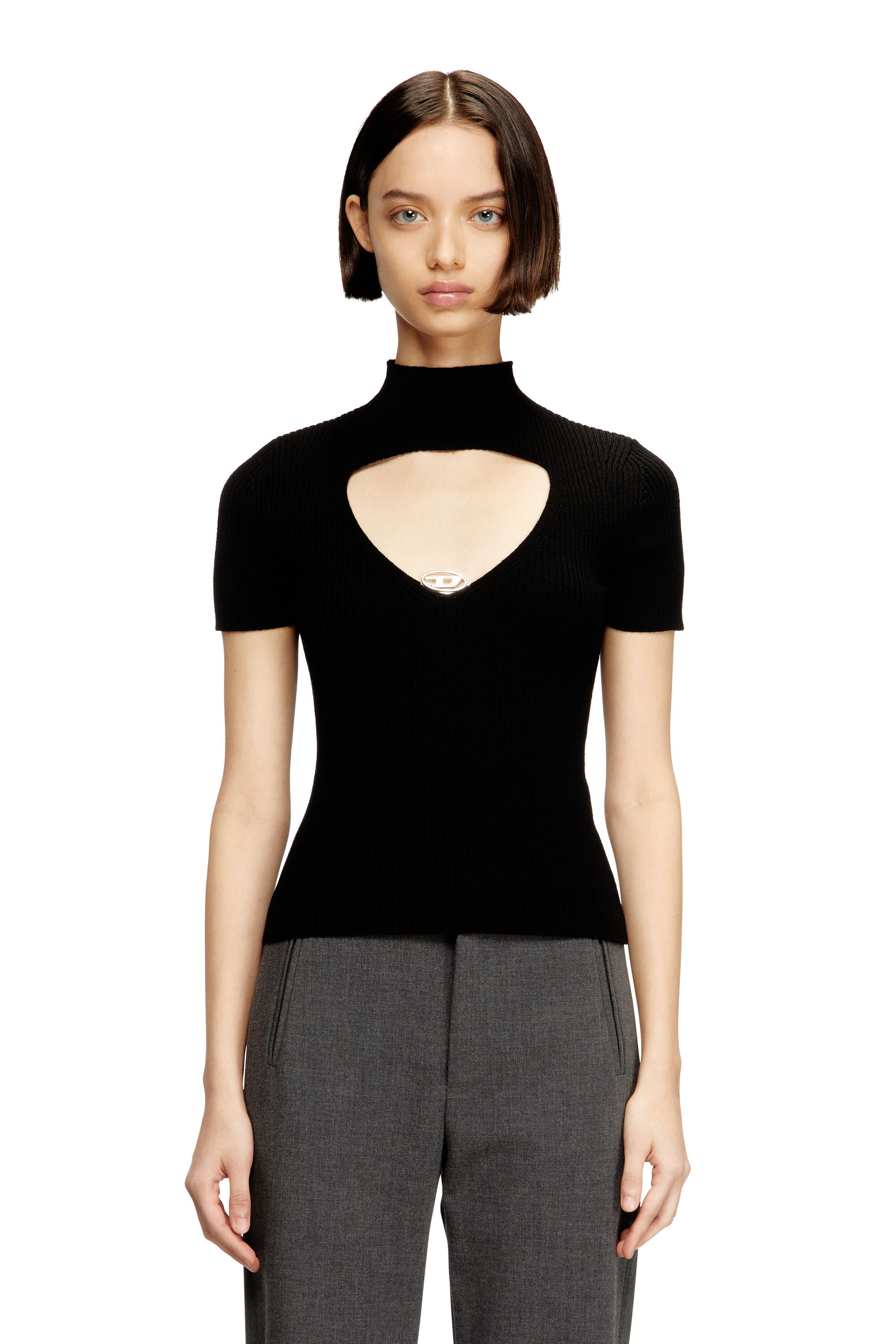 Diesel - M-OLIVE, Woman's Cut-out wool-knit top in null - 3