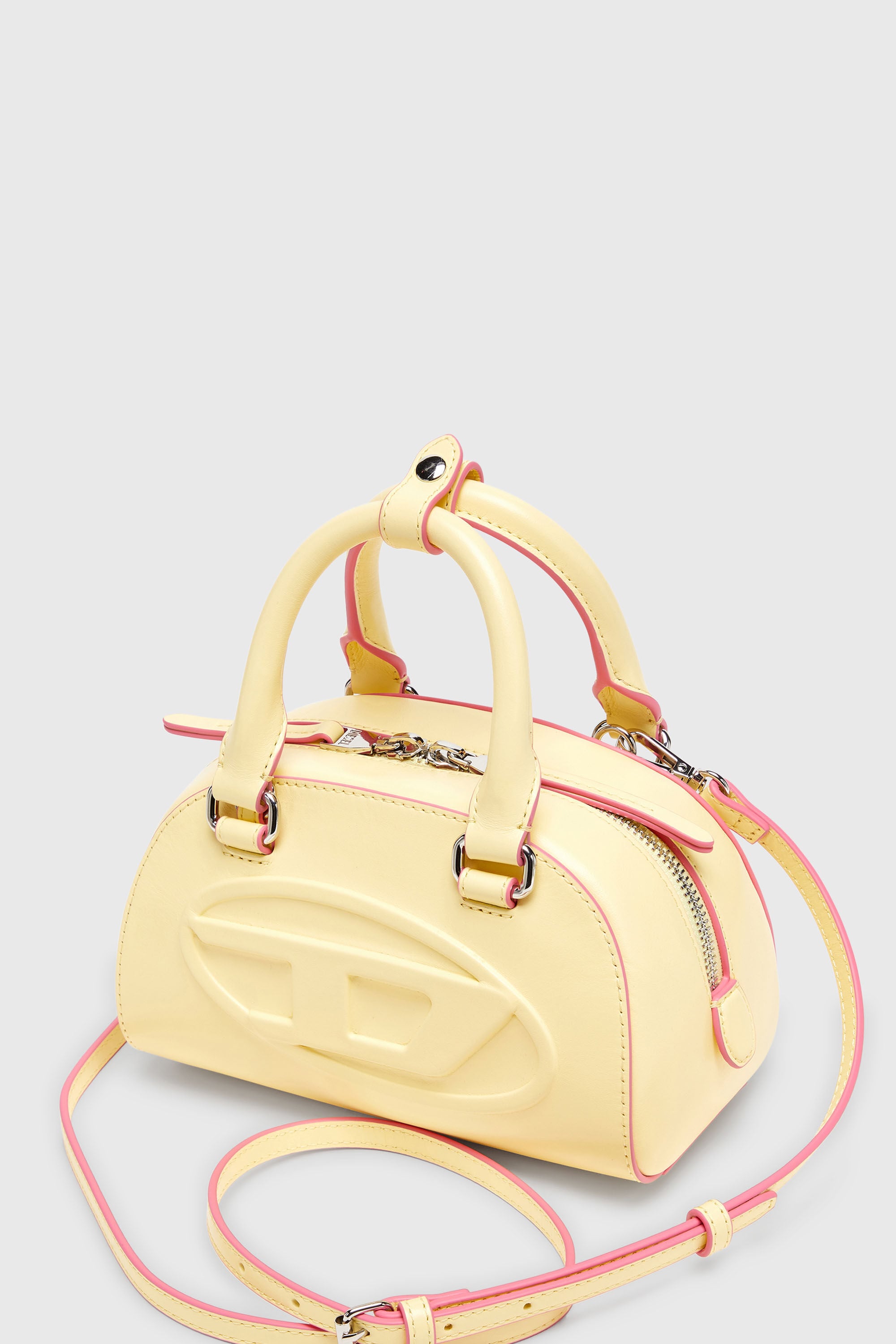 Diesel - 1DR DOME CROSSBODY, Woman's 1DR Dome-Leather Small bowling bag in Yellow - 6