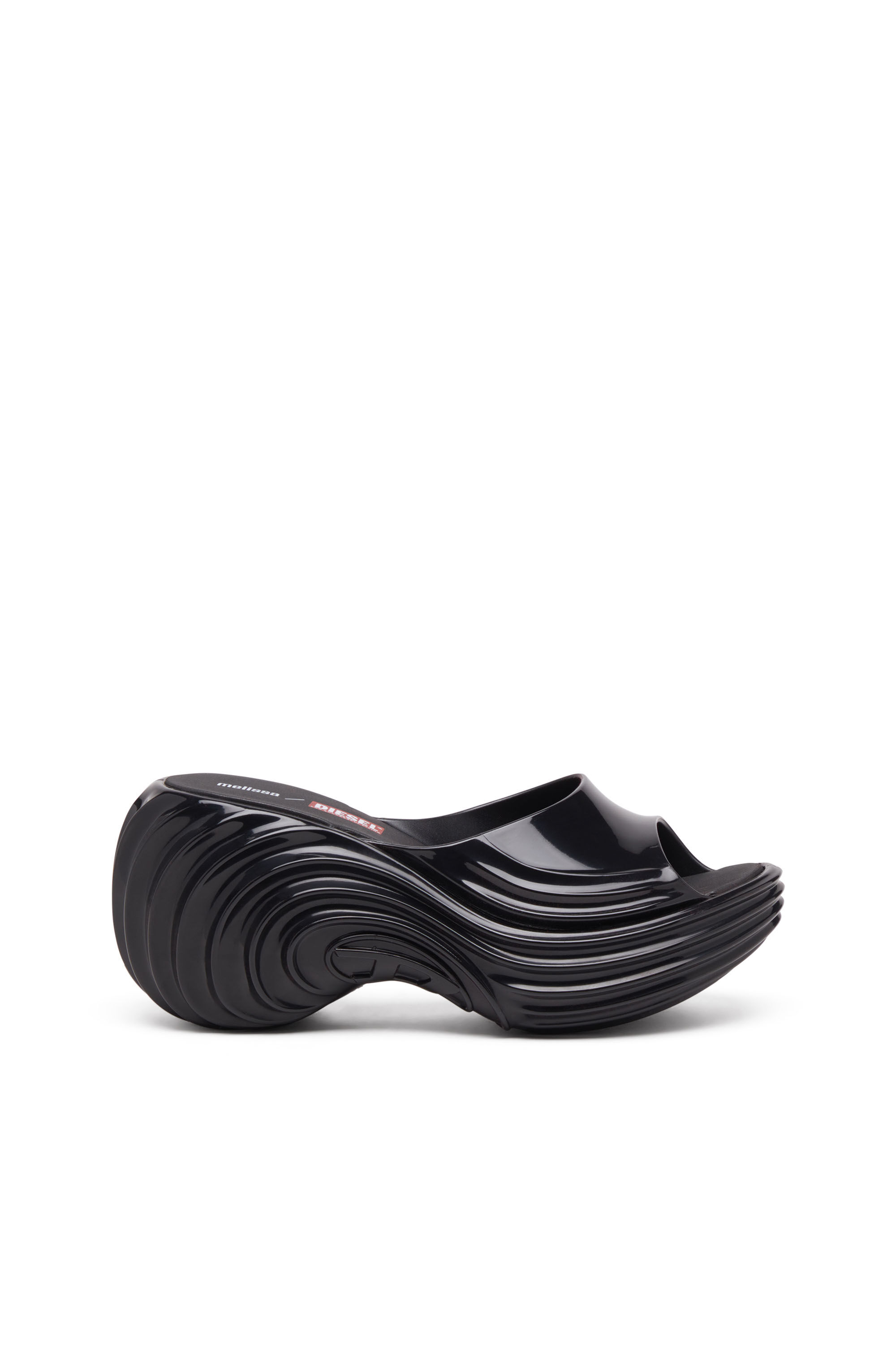 Women's Platform mule in Melflex® | Black | Diesel