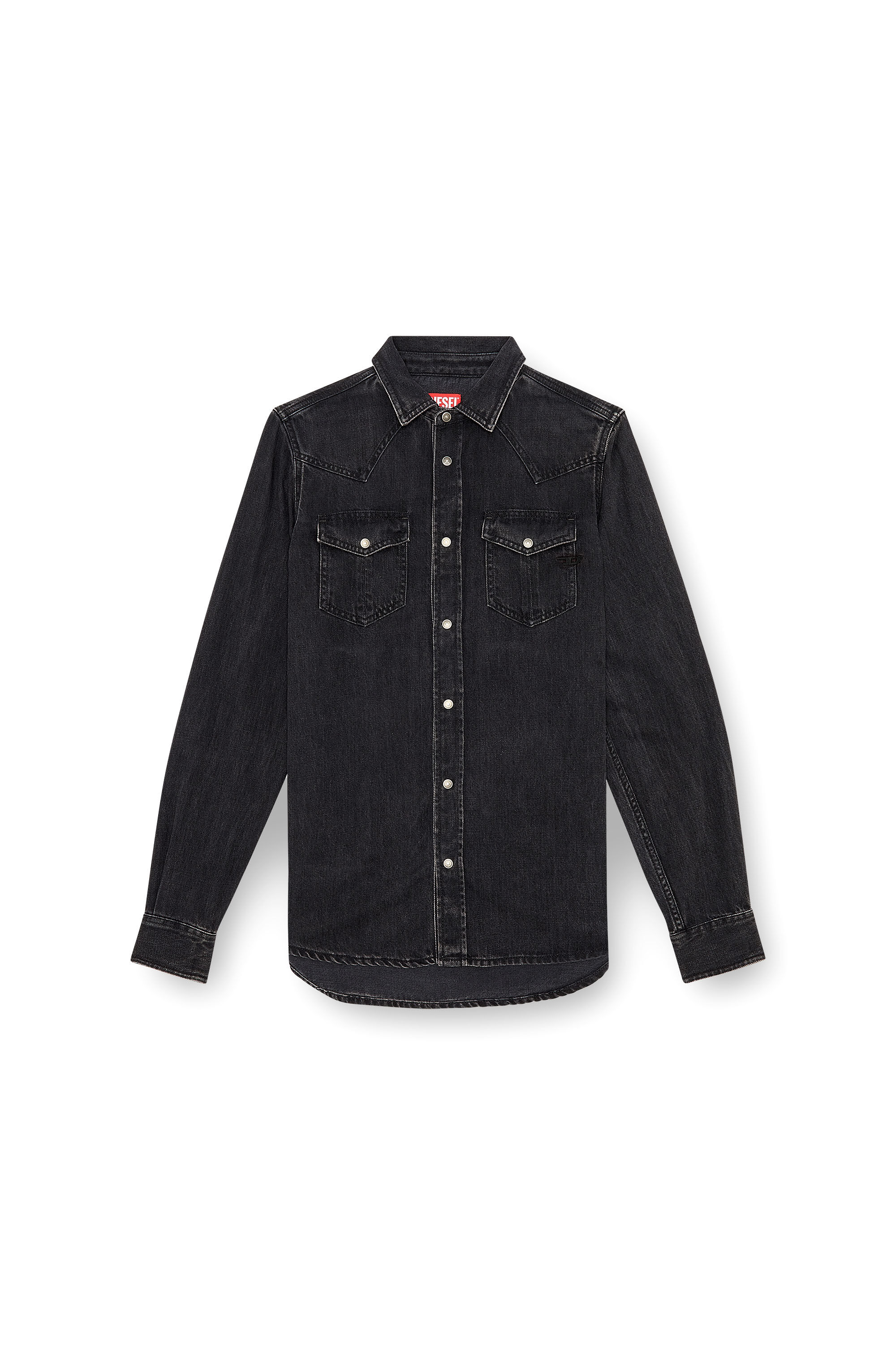 Diesel - D-VEGA, Man's Overshirt in Tencel denim in Black - 2