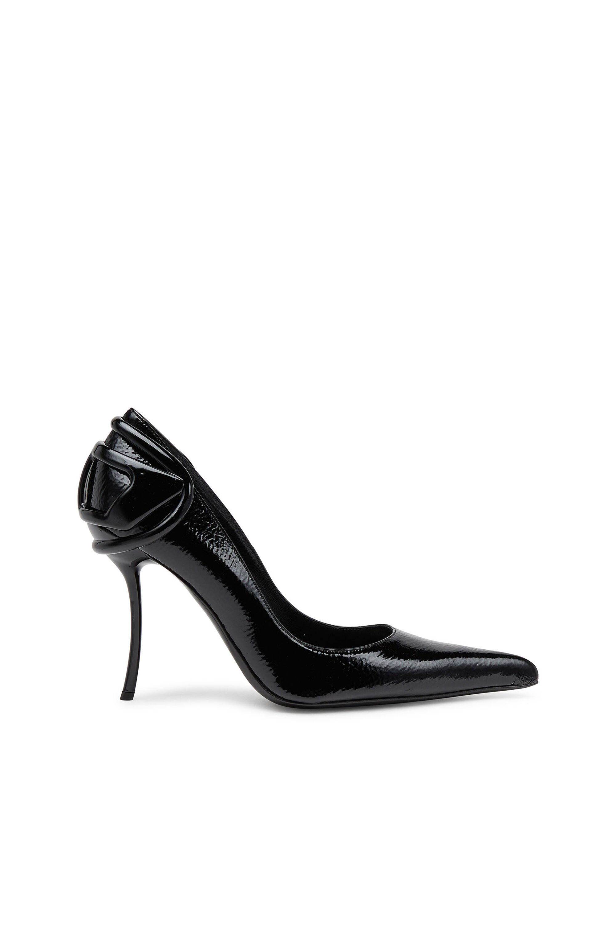 Diesel - D-TEN&HALF P, Woman Glossy pumps with curved heel in Black - Image 1