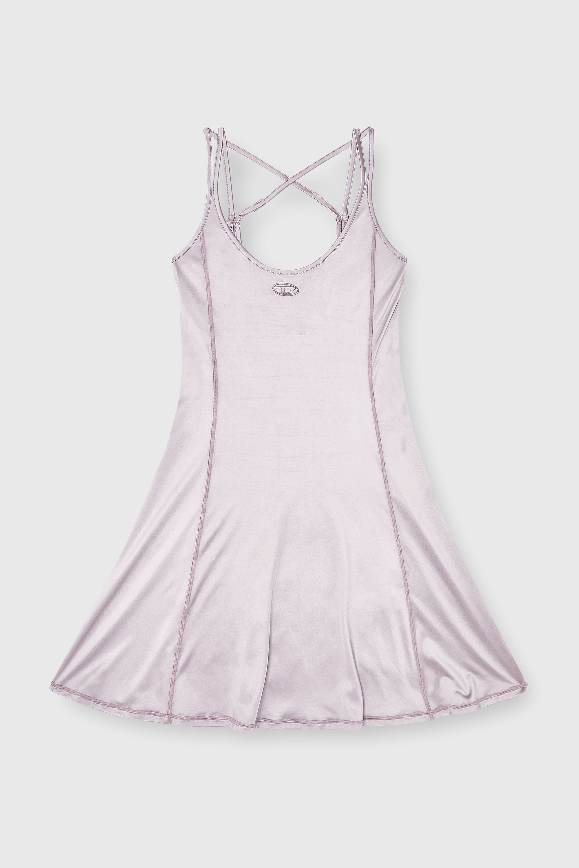 Diesel - D-IMMY, Woman's Fluid mini dress with double straps in Lilac - 2