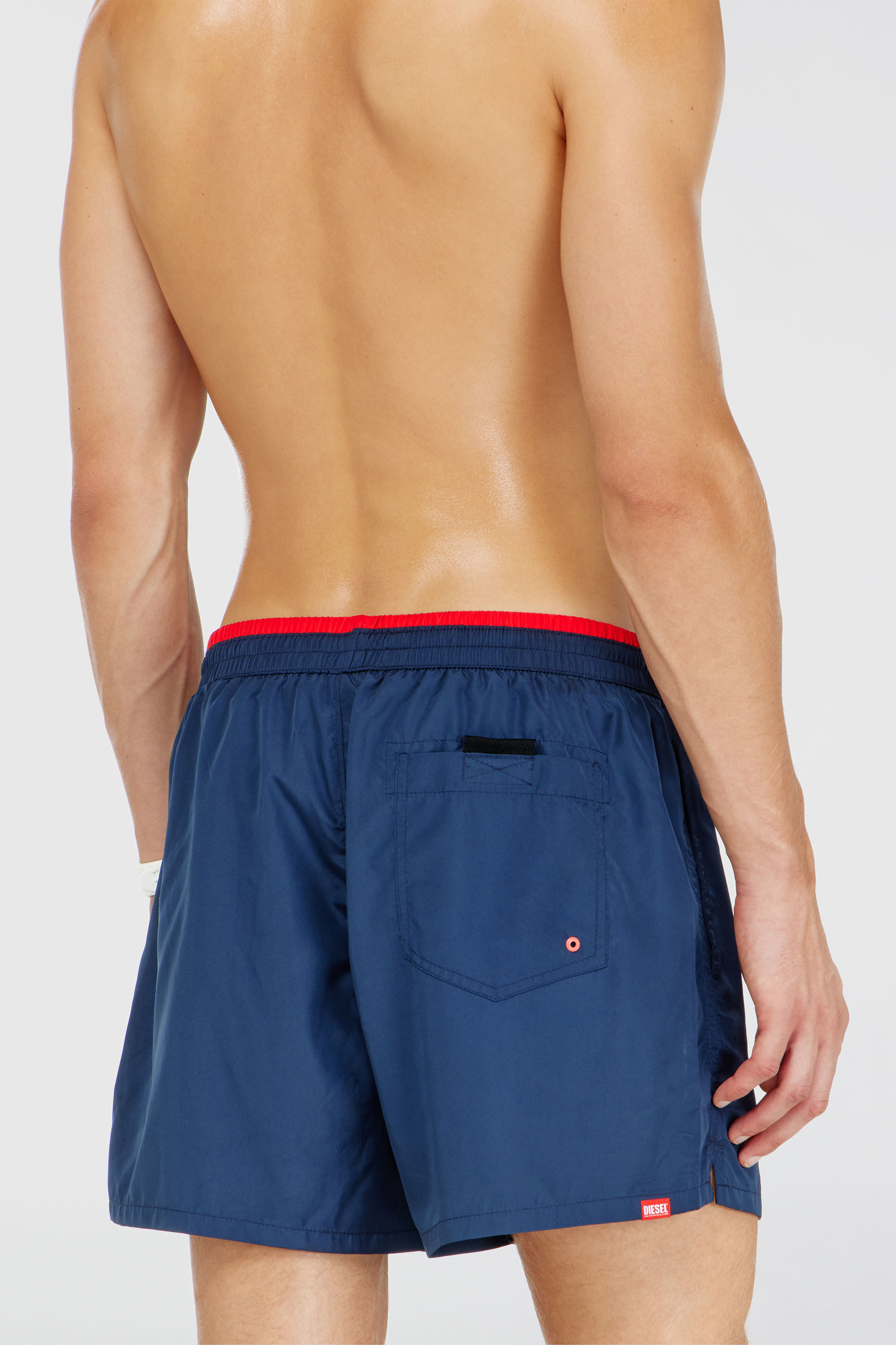 Diesel - JOEL-37-D-CORE, Man's Swim shorts with contrast waist trim in Blue - 3