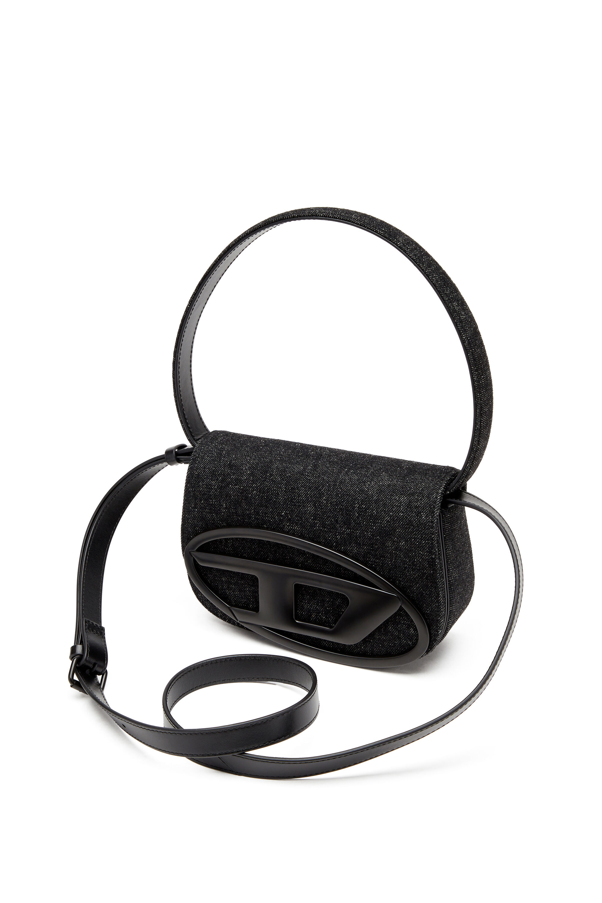 Diesel - 1DR, Woman's 1DR-Iconic shoulder bag in washed denim in Black - 2