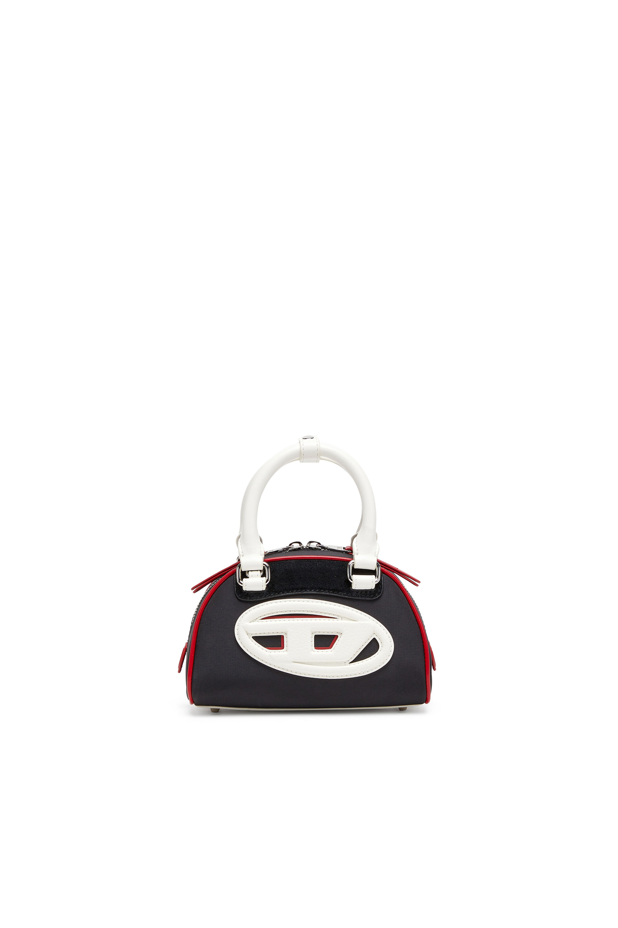 Diesel - 1DR DOME CROSSBODY, Woman's 1DR Dome-Colour-block mini bowling bag in Black/White - 1