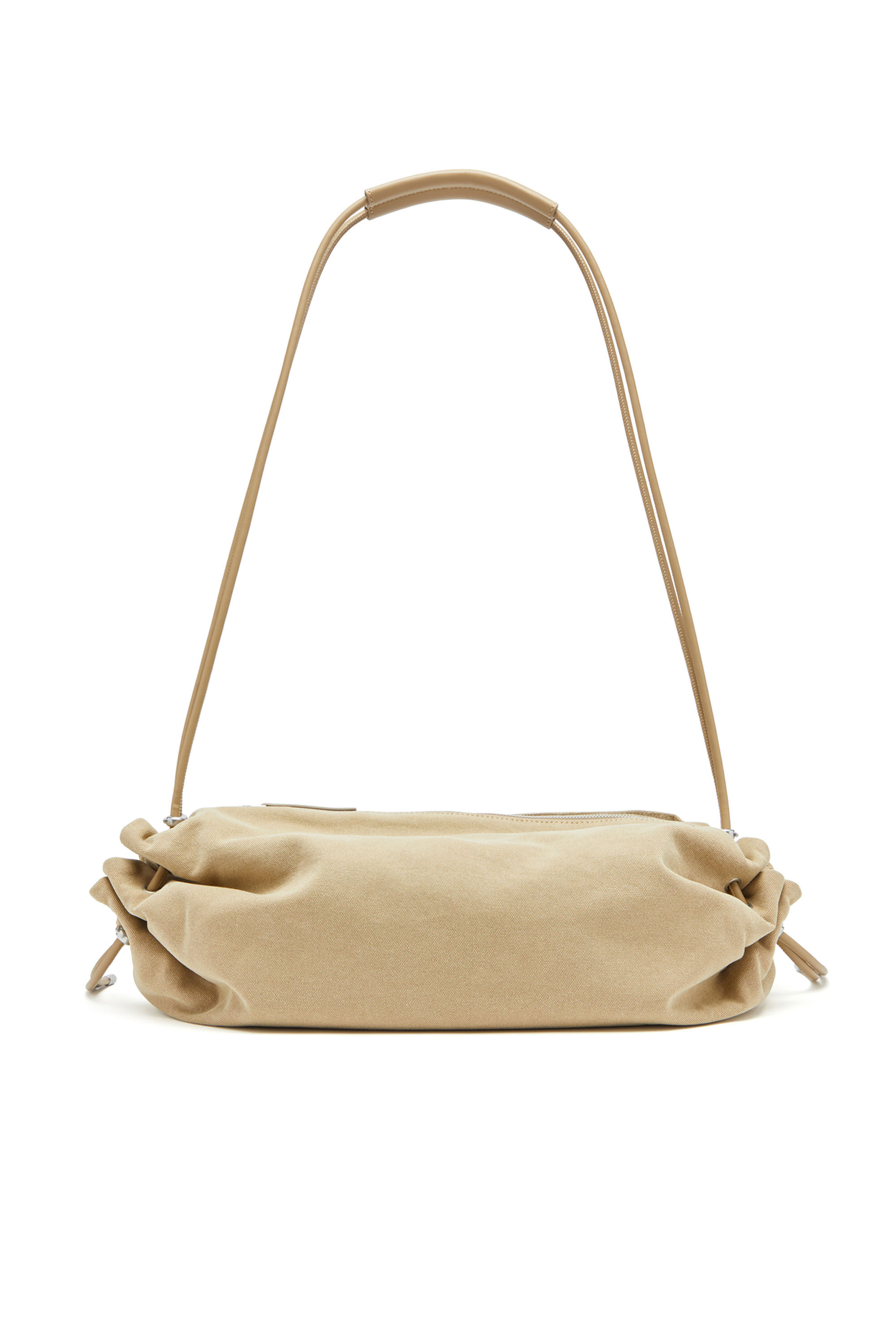Diesel - SCRUNCH-D CROSSBODY L, Woman's Scrunch-D L-Scrunched duffle bag in treated canvas in Beige - 3