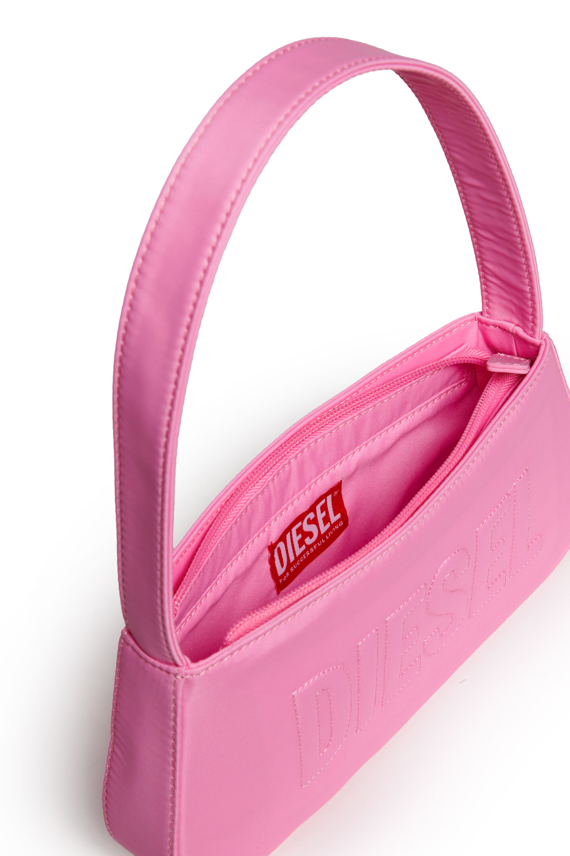 Diesel - WDELIA, Woman's WDELIA Nylon bag with embroidered logo in Pink - 5