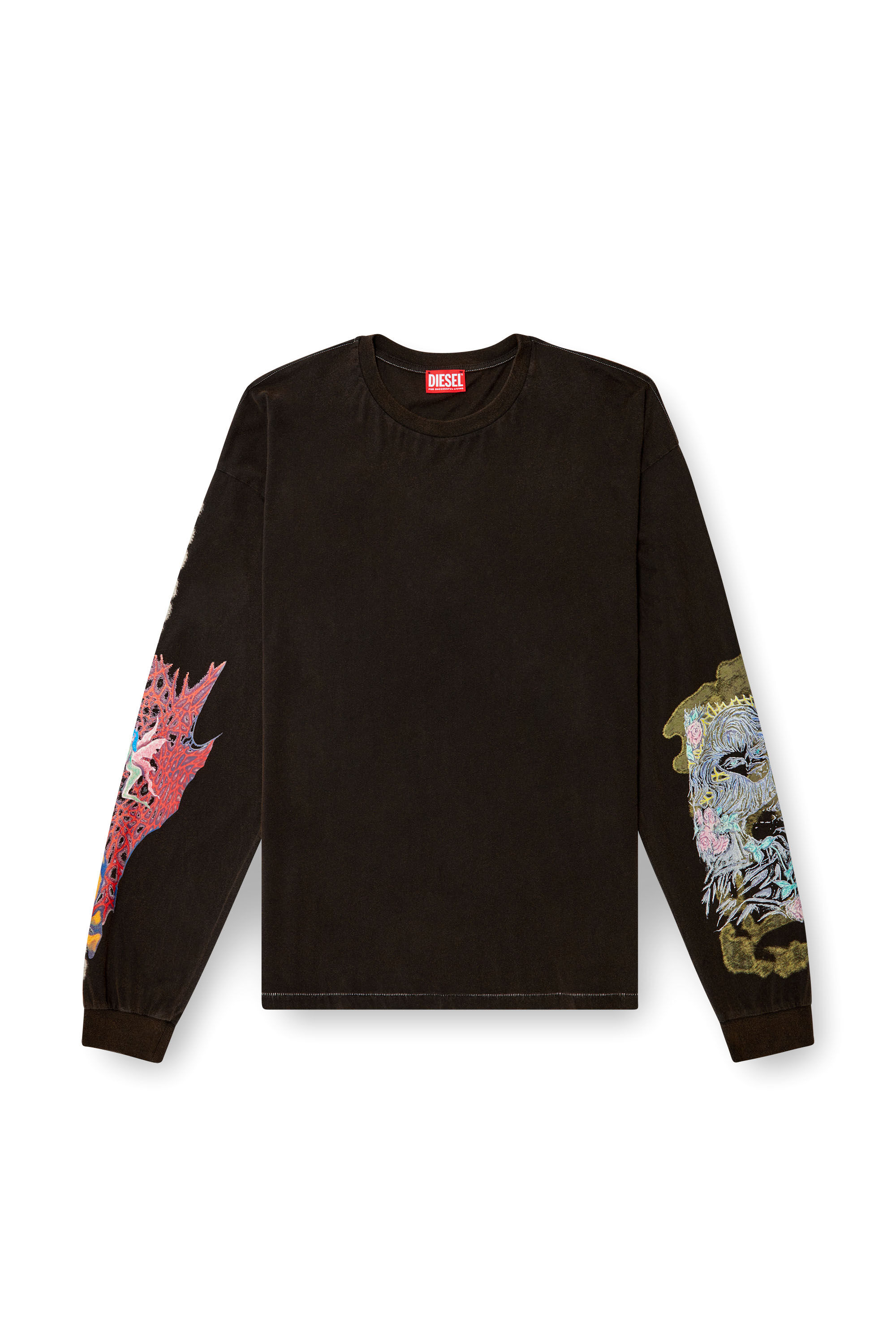Diesel - T-BOXT-LS-R4, Man's Long-sleeve T-shirt with printed graphics in Black - 2