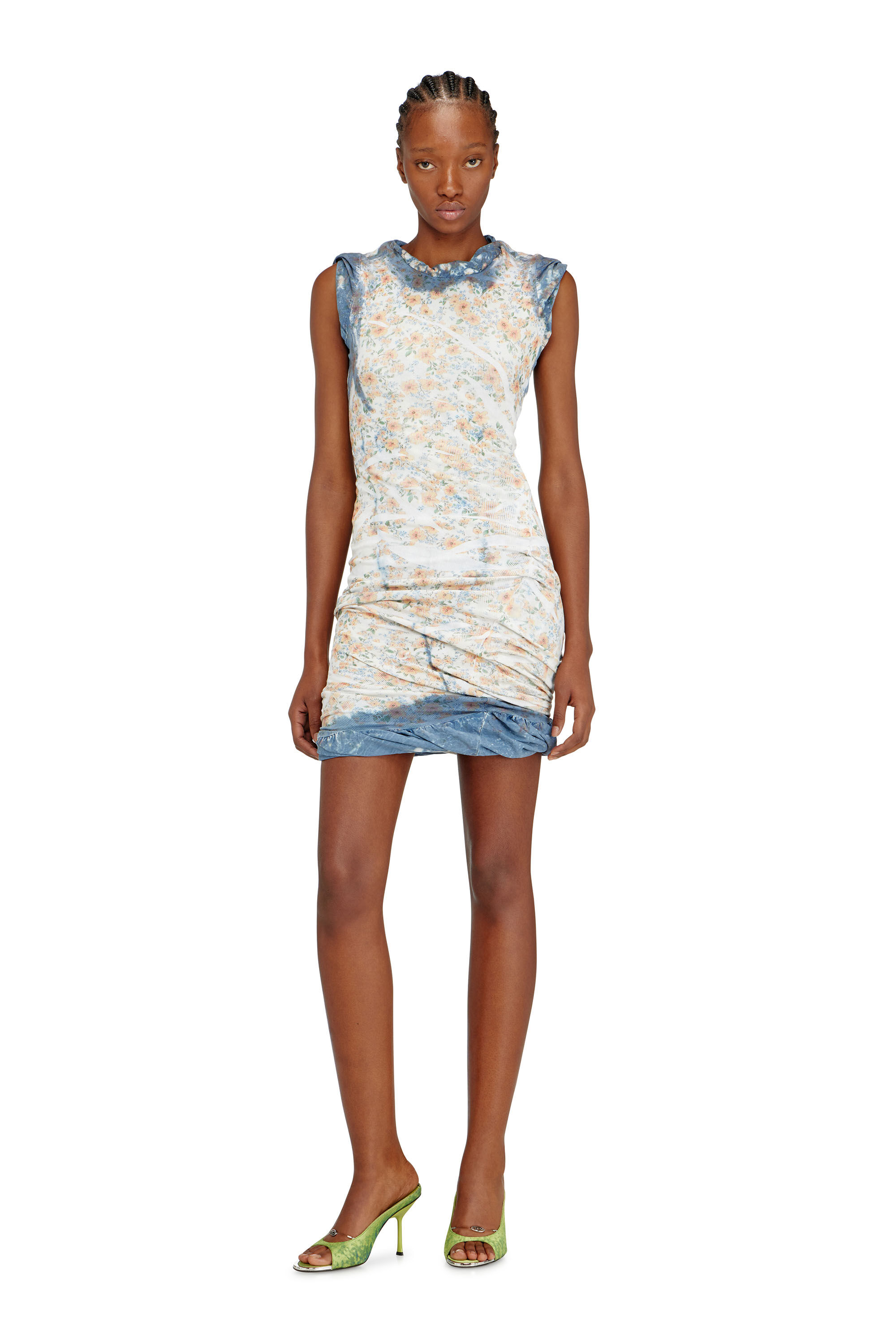 Diesel - D-AYANA, Woman's Layered short dress with floral X-ray effect in null - 3
