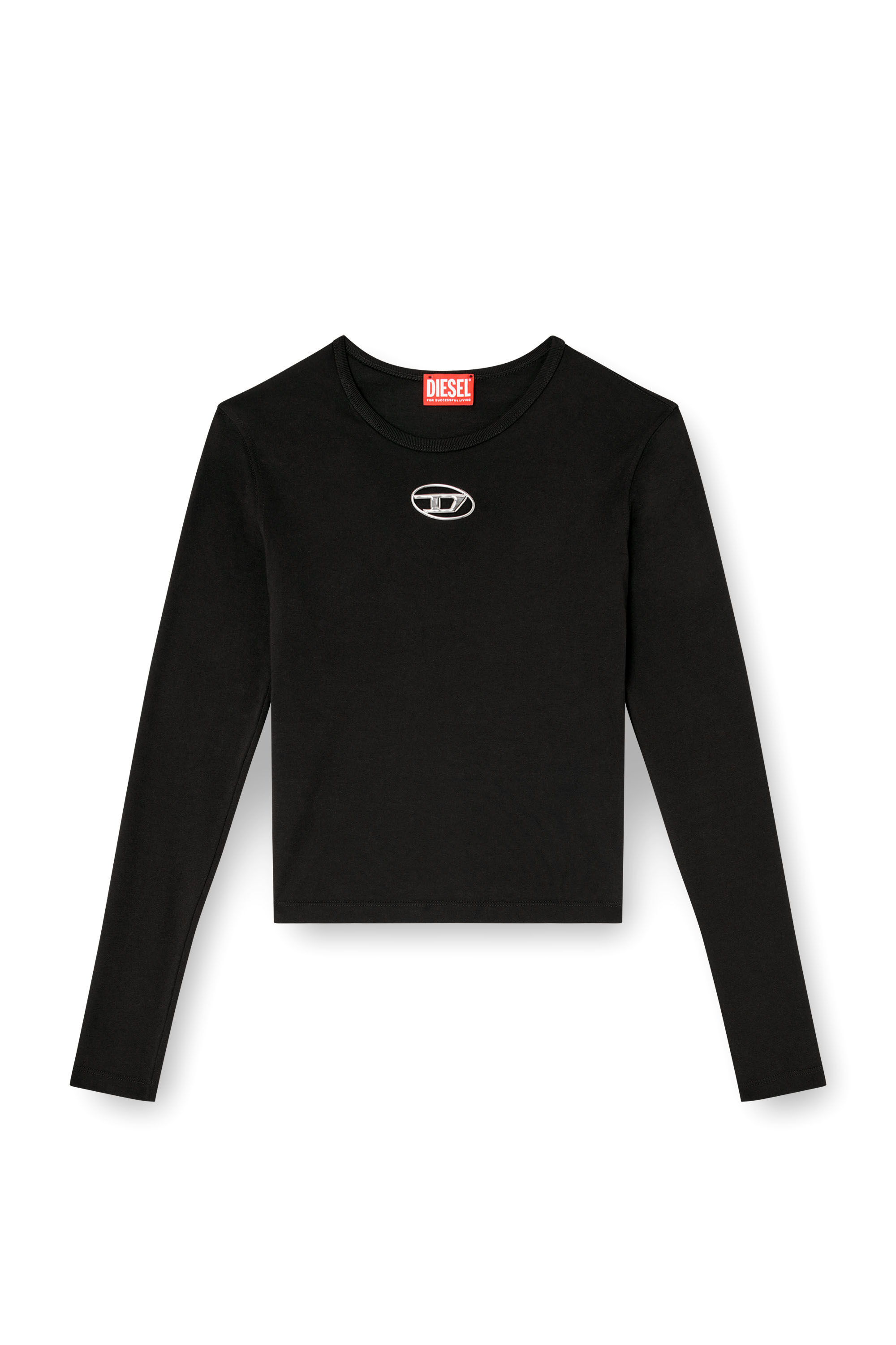 Women's Long-sleeve top with Oval D cut-out | Black | Diesel