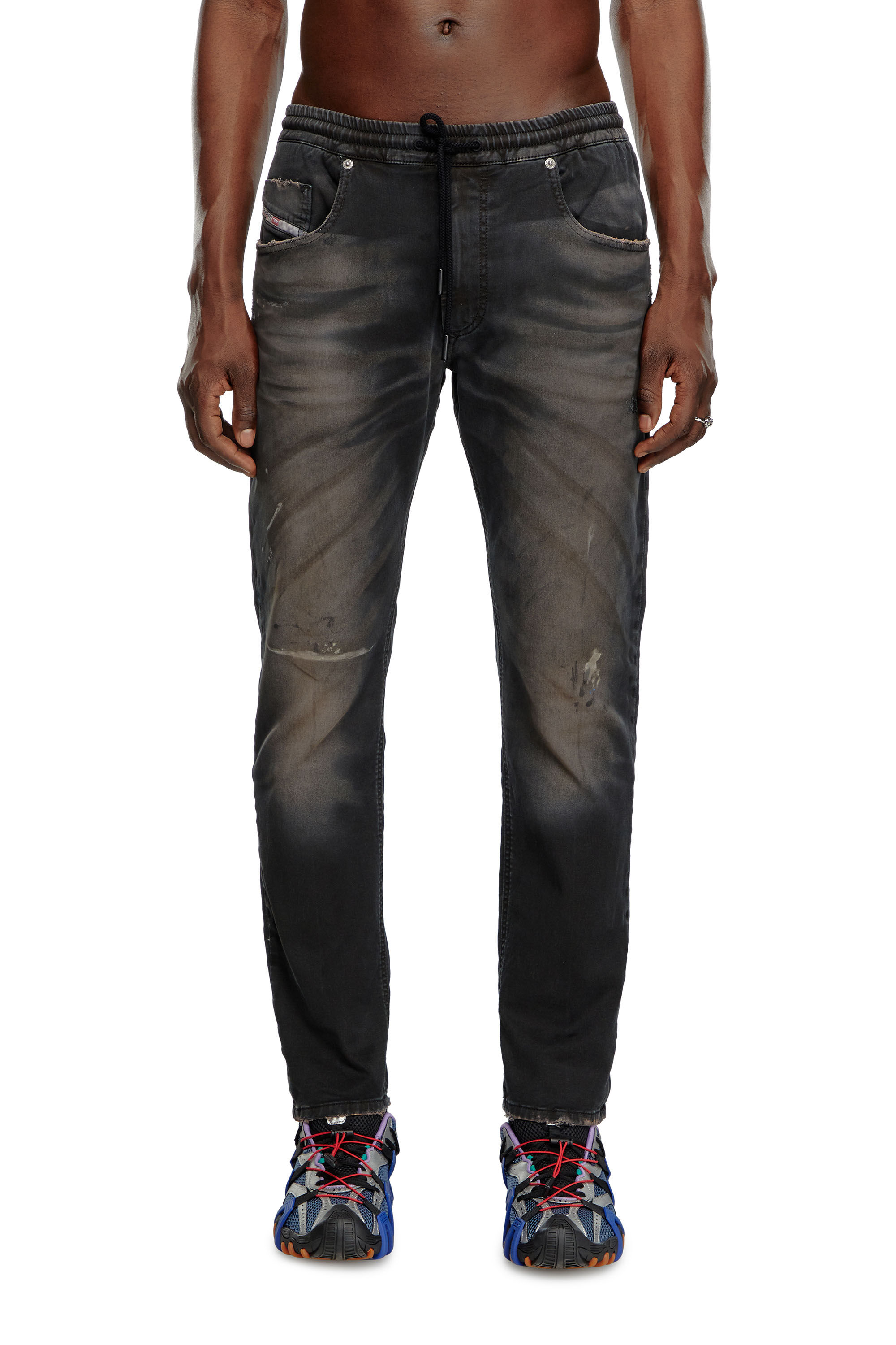 Diesel - Man Tapered 2030 D-Krooley Joggjeans® 068LW, Black - Image 3