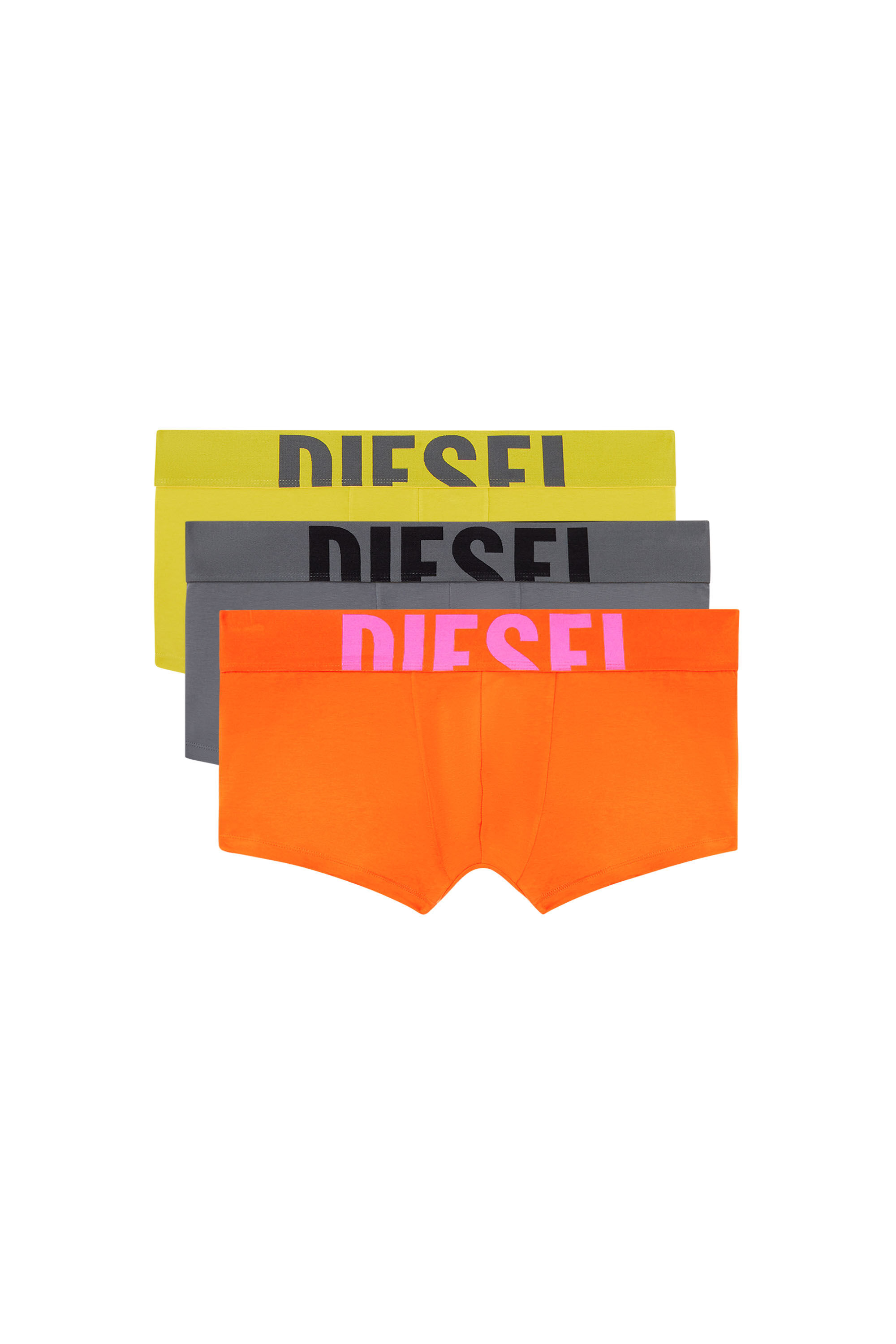 Diesel - UMBX-DAMIENTHREEPACK-5.5EL, Man's Three-pack boxer briefs in stretch cotton in Orange/Grey - 2
