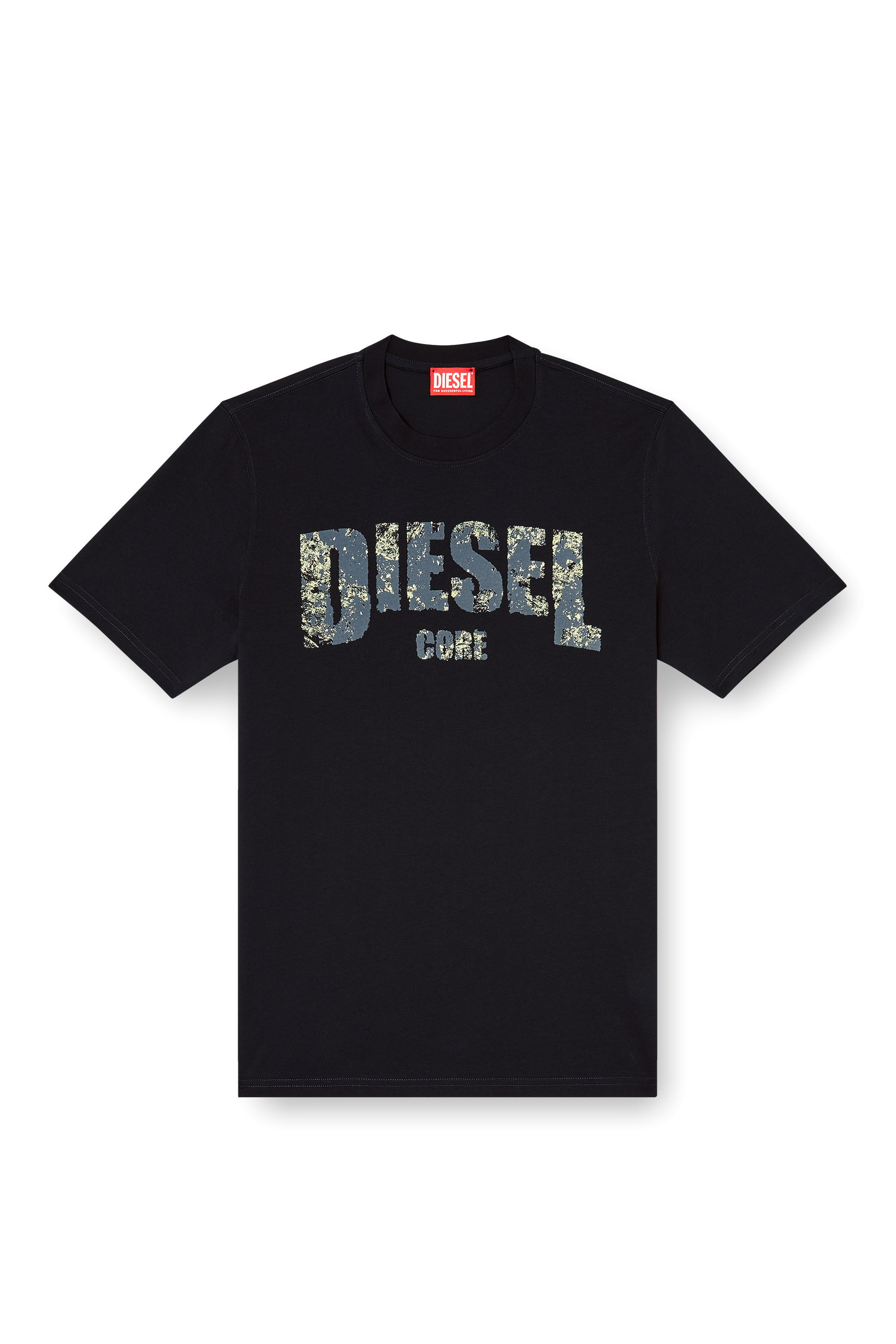 Diesel - T-ADJUST-R25, Man's T-shirt with Diesel Core print in Black - 2