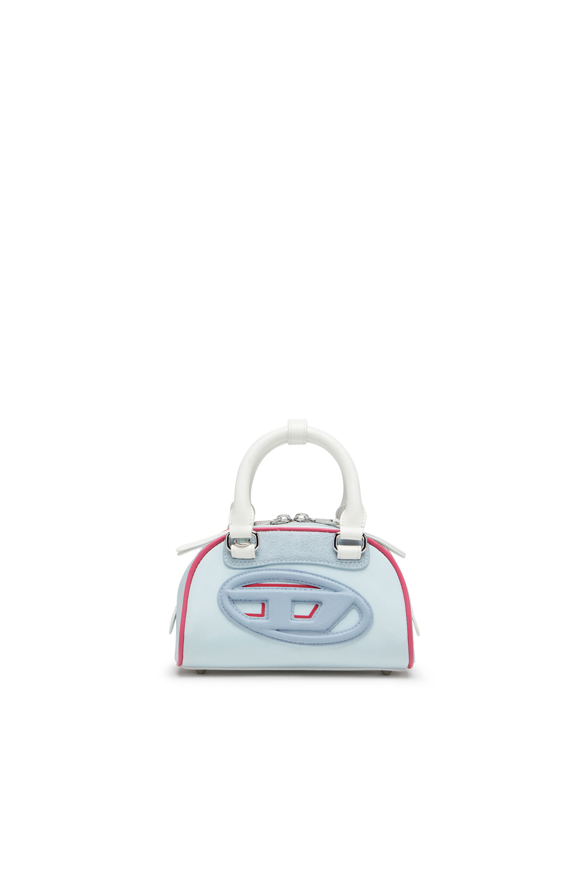 Diesel - 1DR DOME CROSSBODY, Woman's 1DR Dome-Colour-block small bowling bag in Light Blue - 2