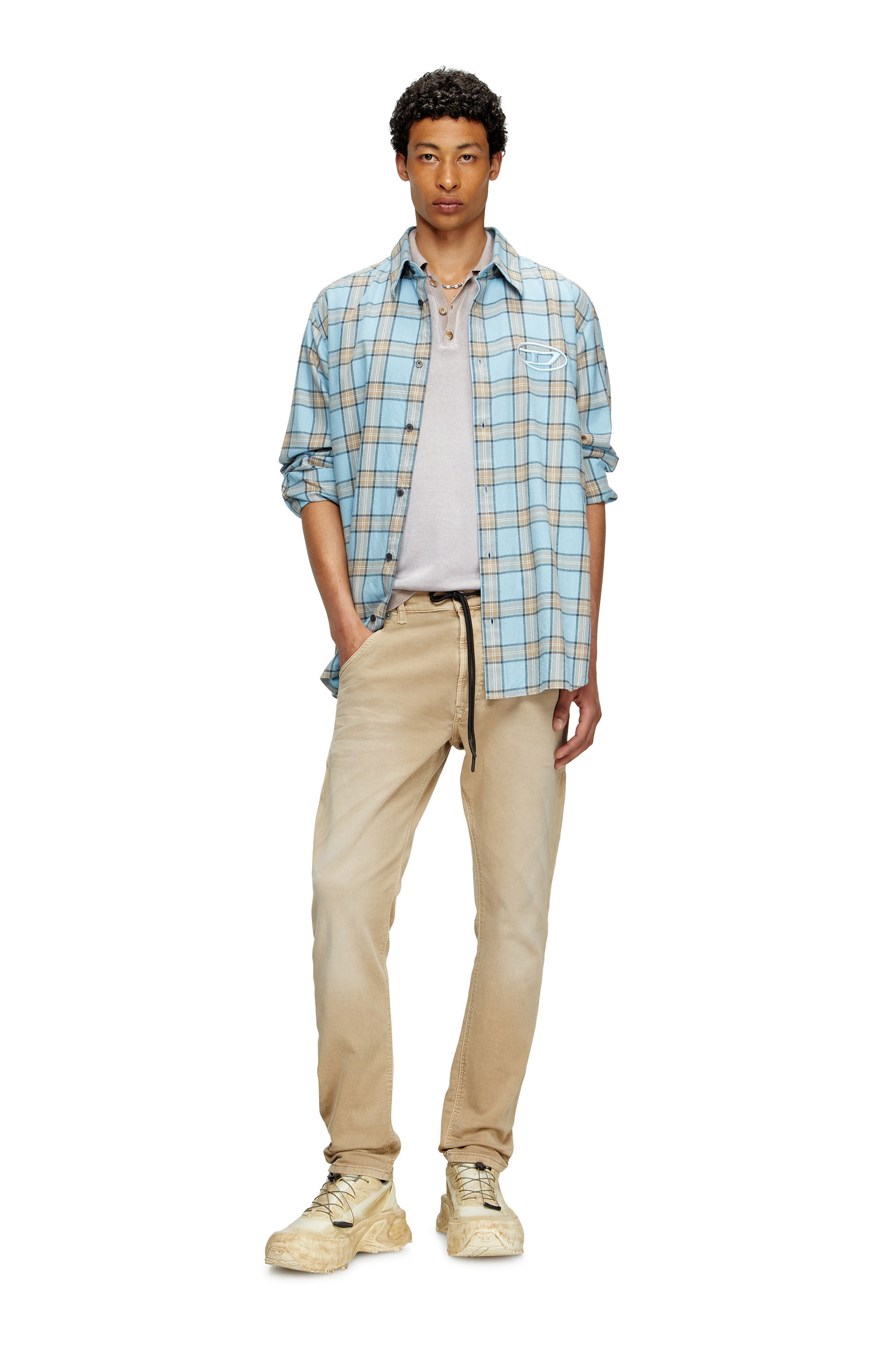 Diesel - Man's Regular 2030 D-Krooley Joggjeans® 0670M, Beige - 1