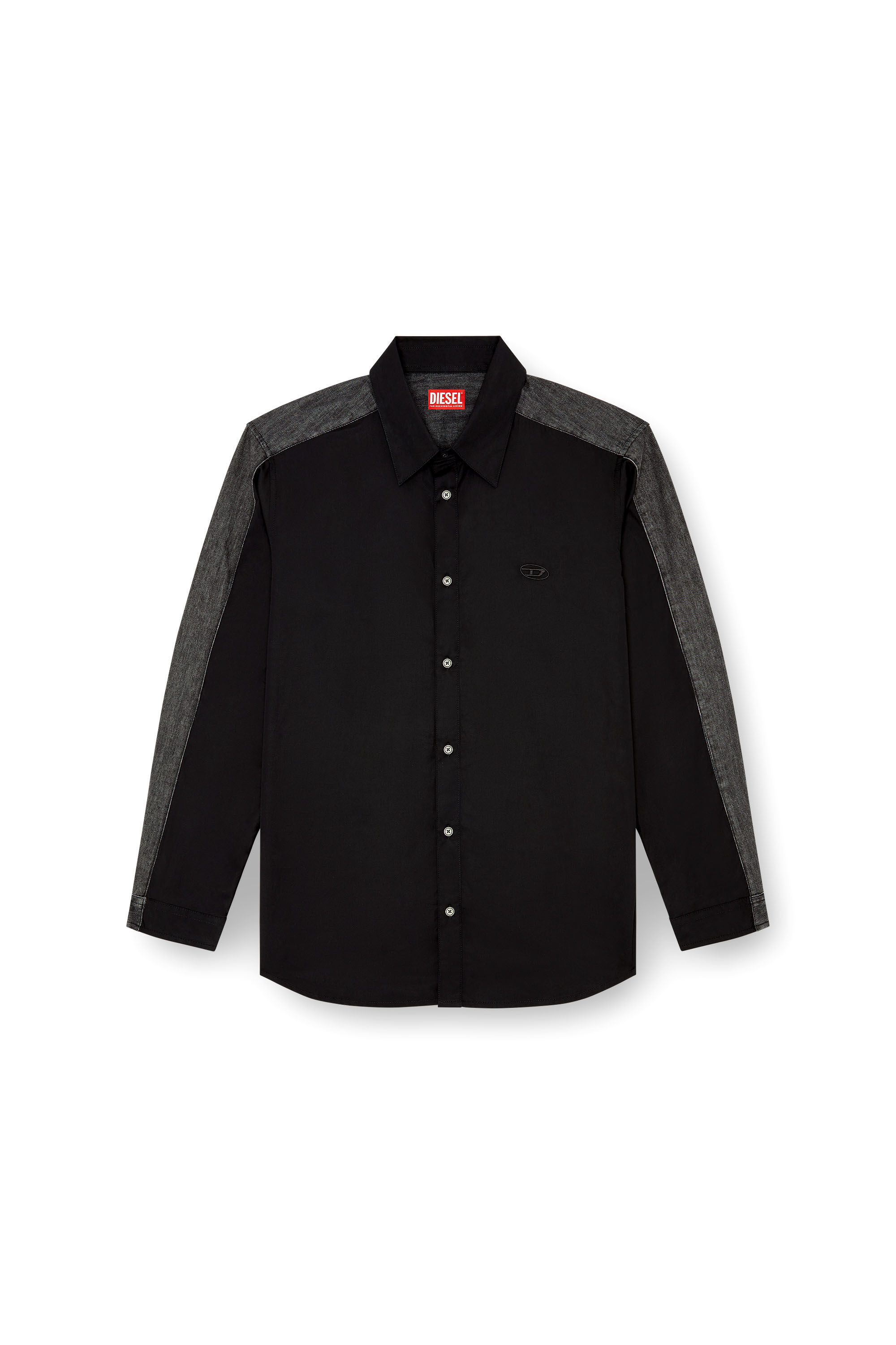 Diesel - S-SIMPLY-DNM, Man Shirt in cotton poplin and denim in Multicolor - Image 2