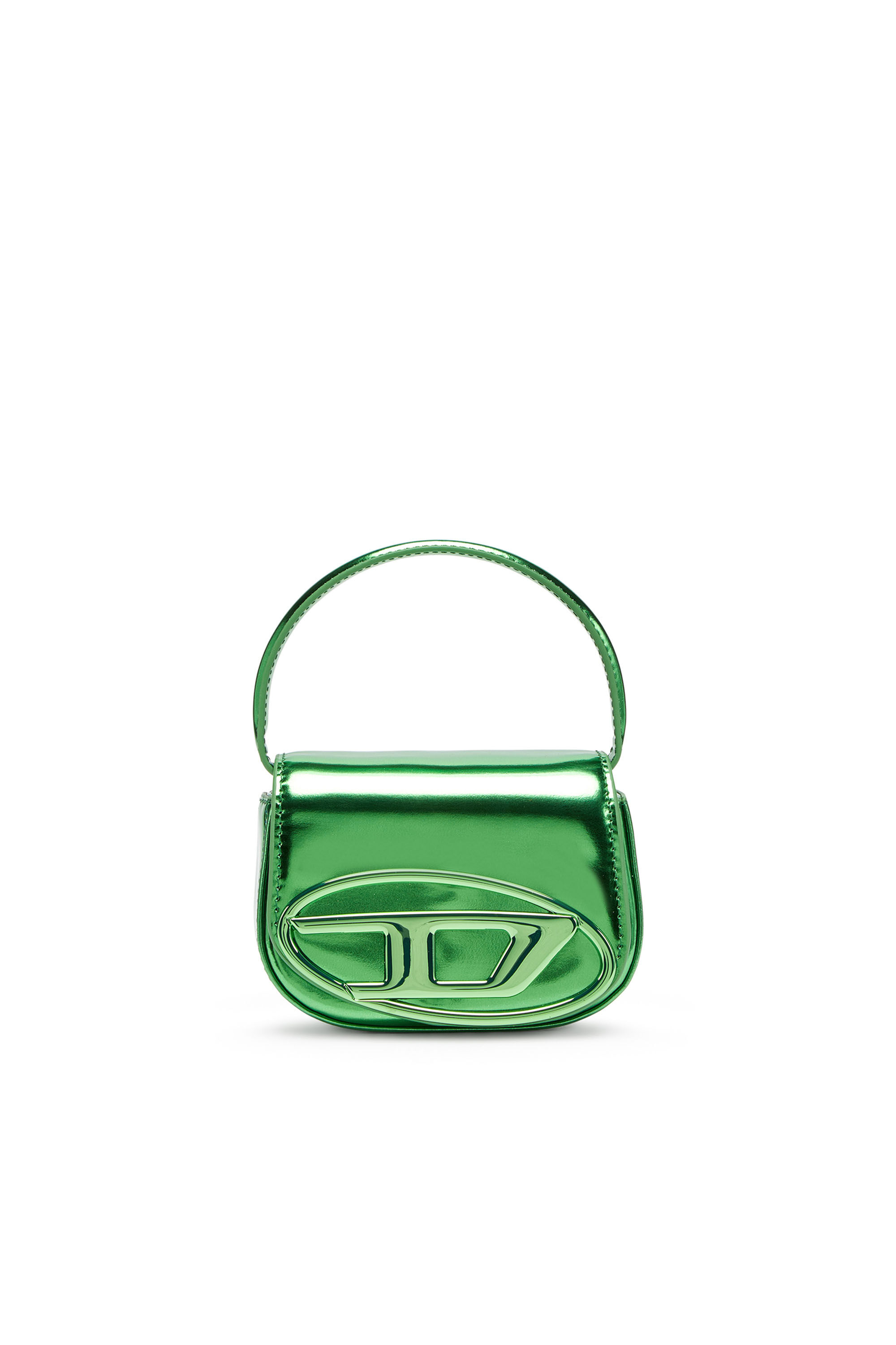 Diesel - 1DR-XS-S, Woman 1DR-XS-S-Iconic mini bag in mirrored leather in Green - Image 1