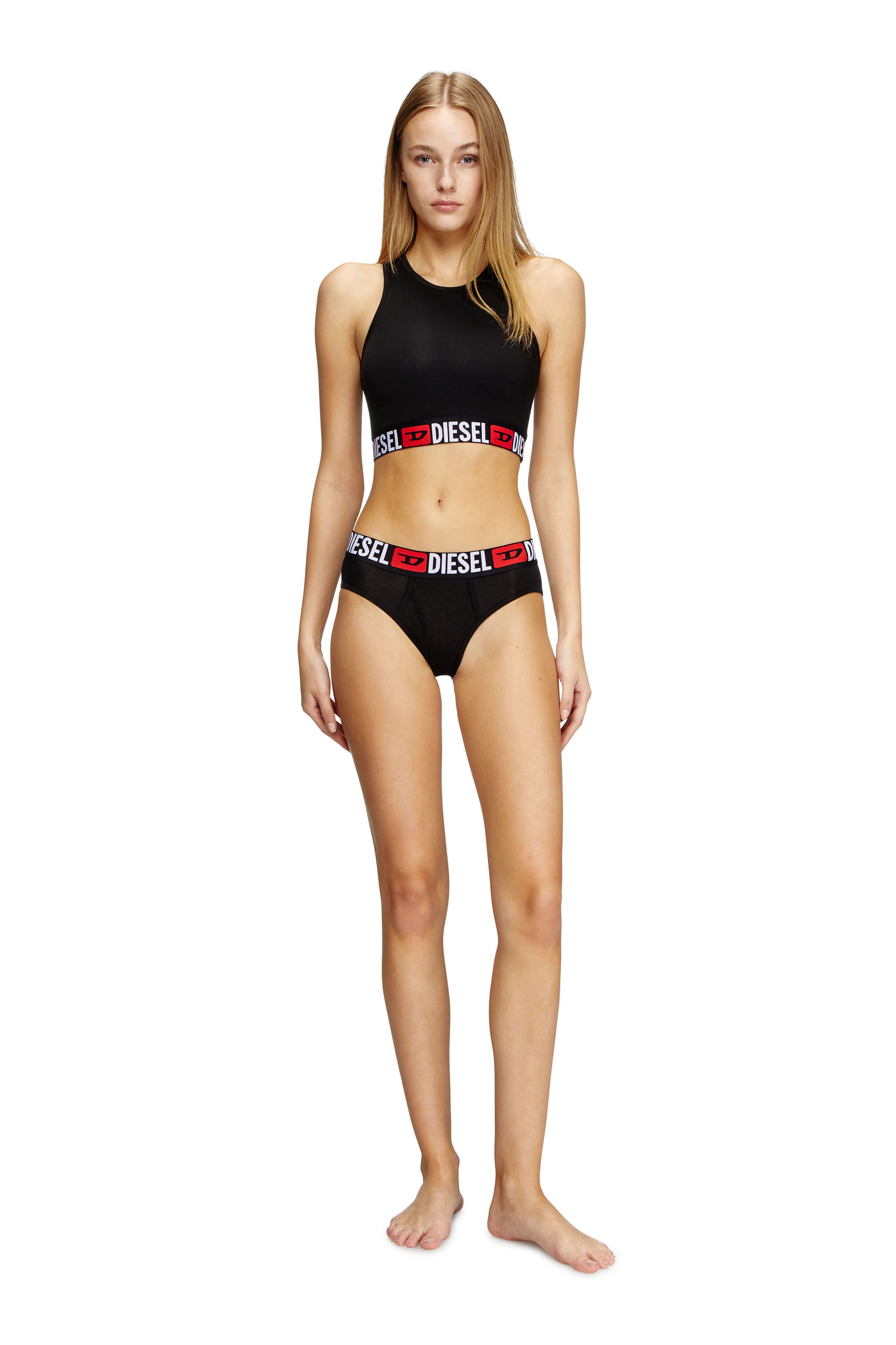 Diesel - OXY-D-CORE-3PACK, Woman's Three-pack briefs with maxi-logo waist in Black - 1