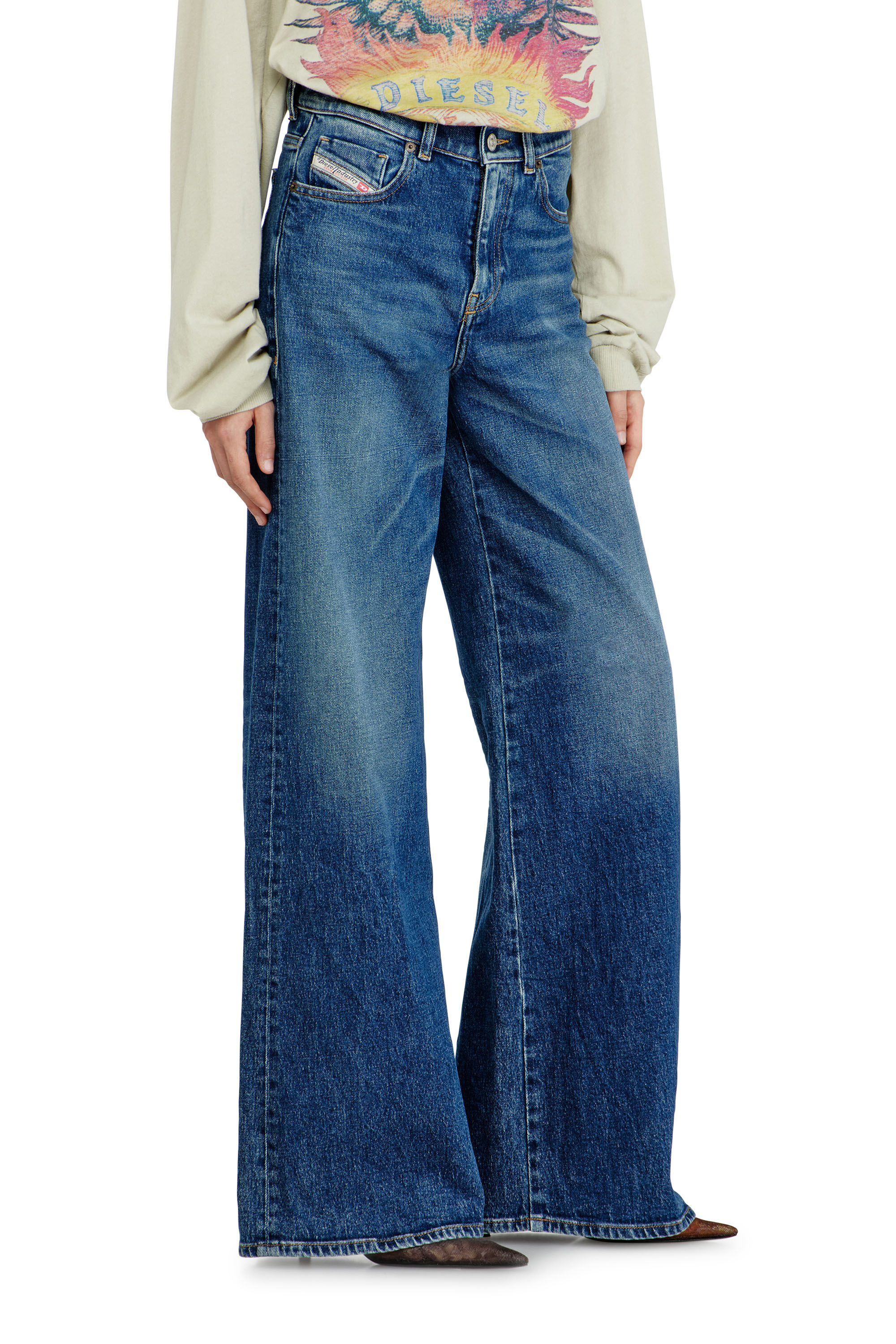 Women's Flare Jeans | Regular Waist 1978 D-Akemi | Medium blue