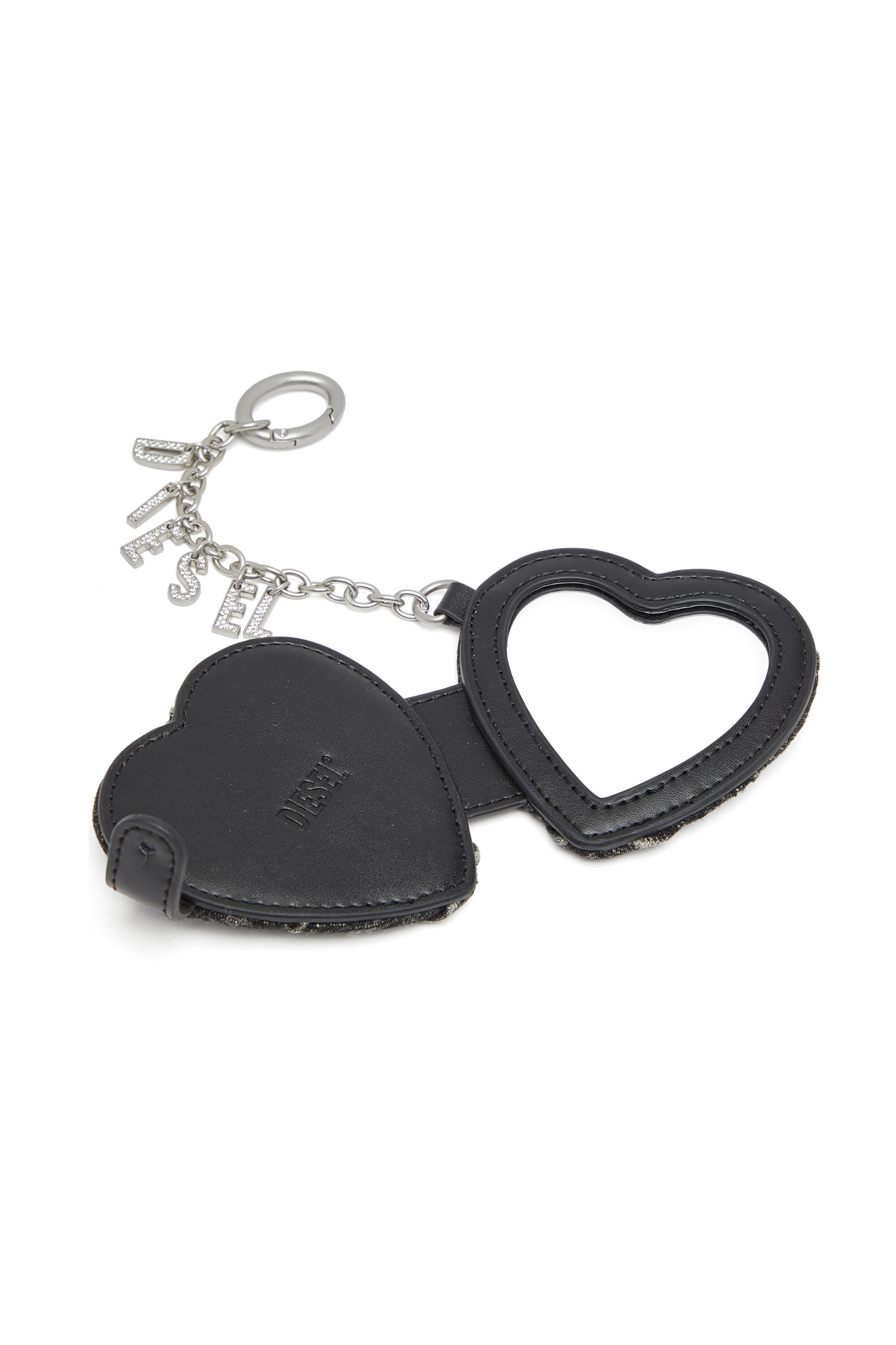 DIESEL☆ Mirror charm in argyle quilted denim Women's Mirror charm in argyle quilted denim | Black | Diesel