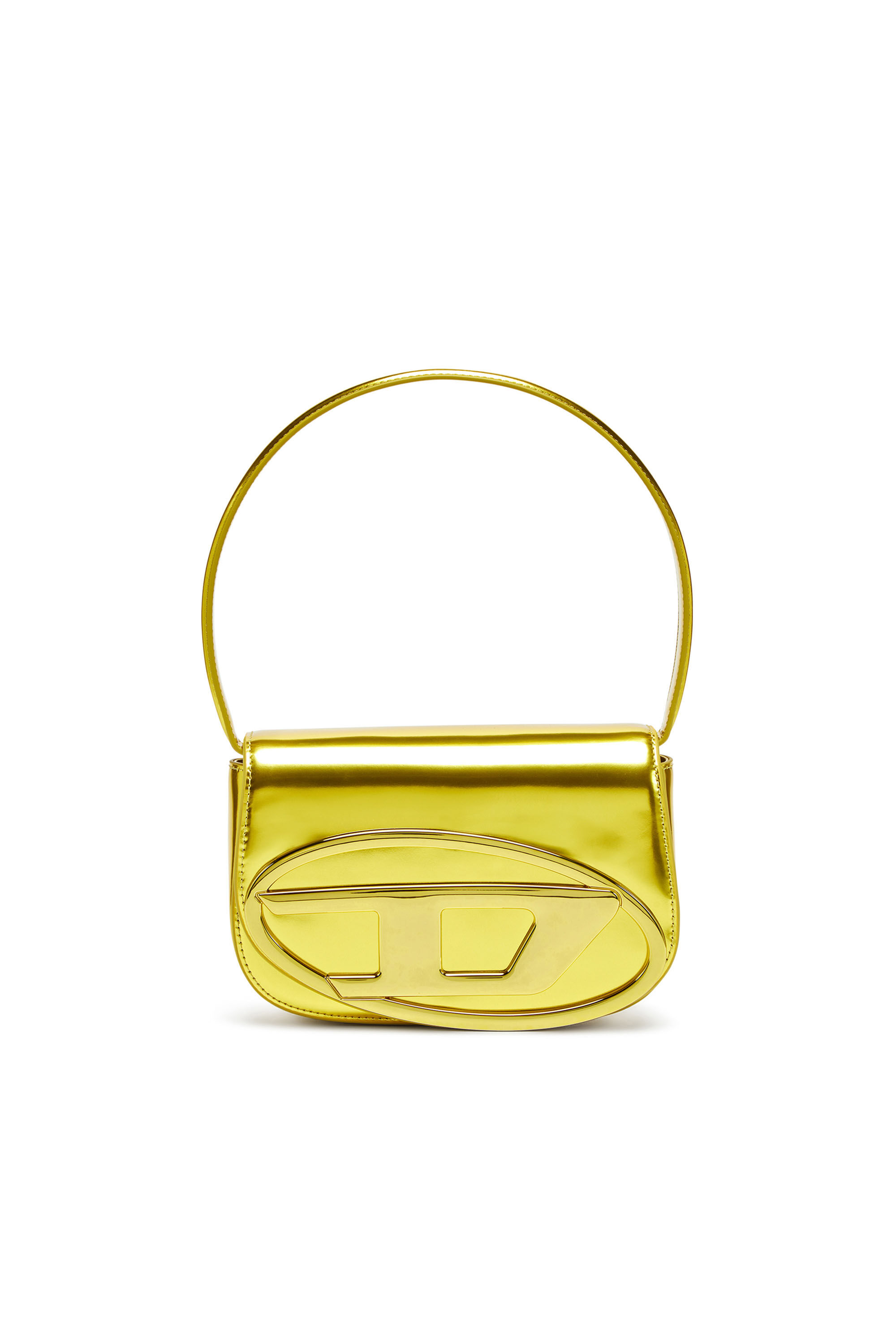 Diesel - 1DR, Woman 1DR-Iconic shoulder bag in mirrored leather in Yellow - Image 1