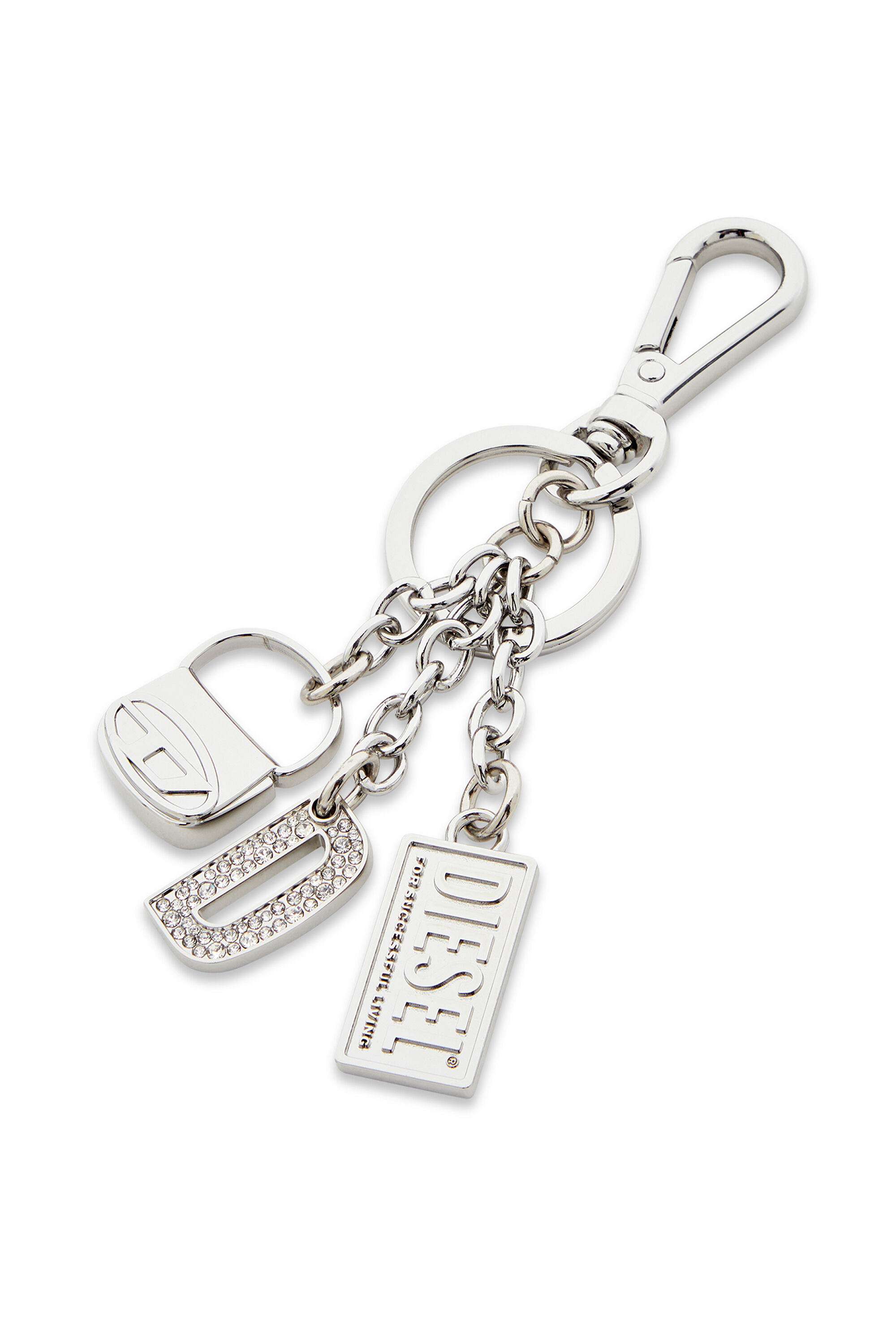 Women's Metal keyring with logo charms | Silver | Diesel {{Country}}