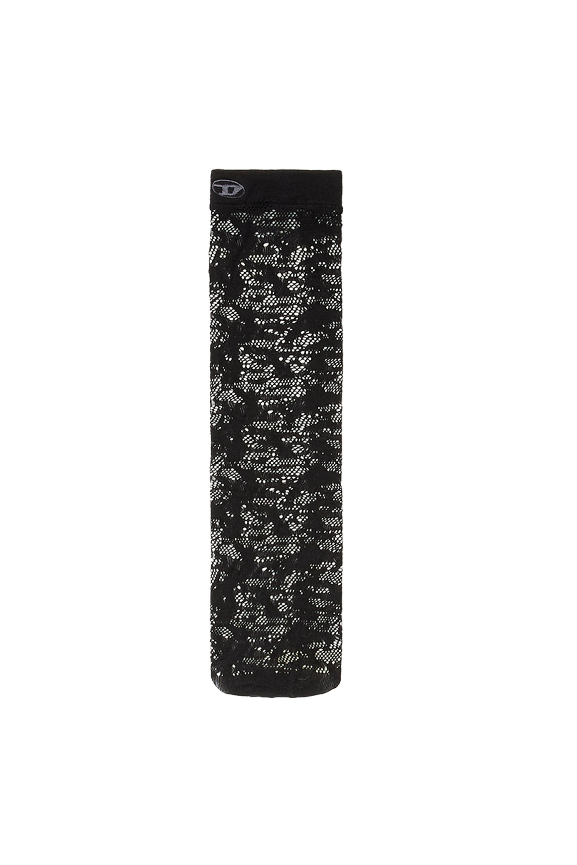 Diesel - SKW-MANTRA, Woman's Long socks in camo lace in Black - 1