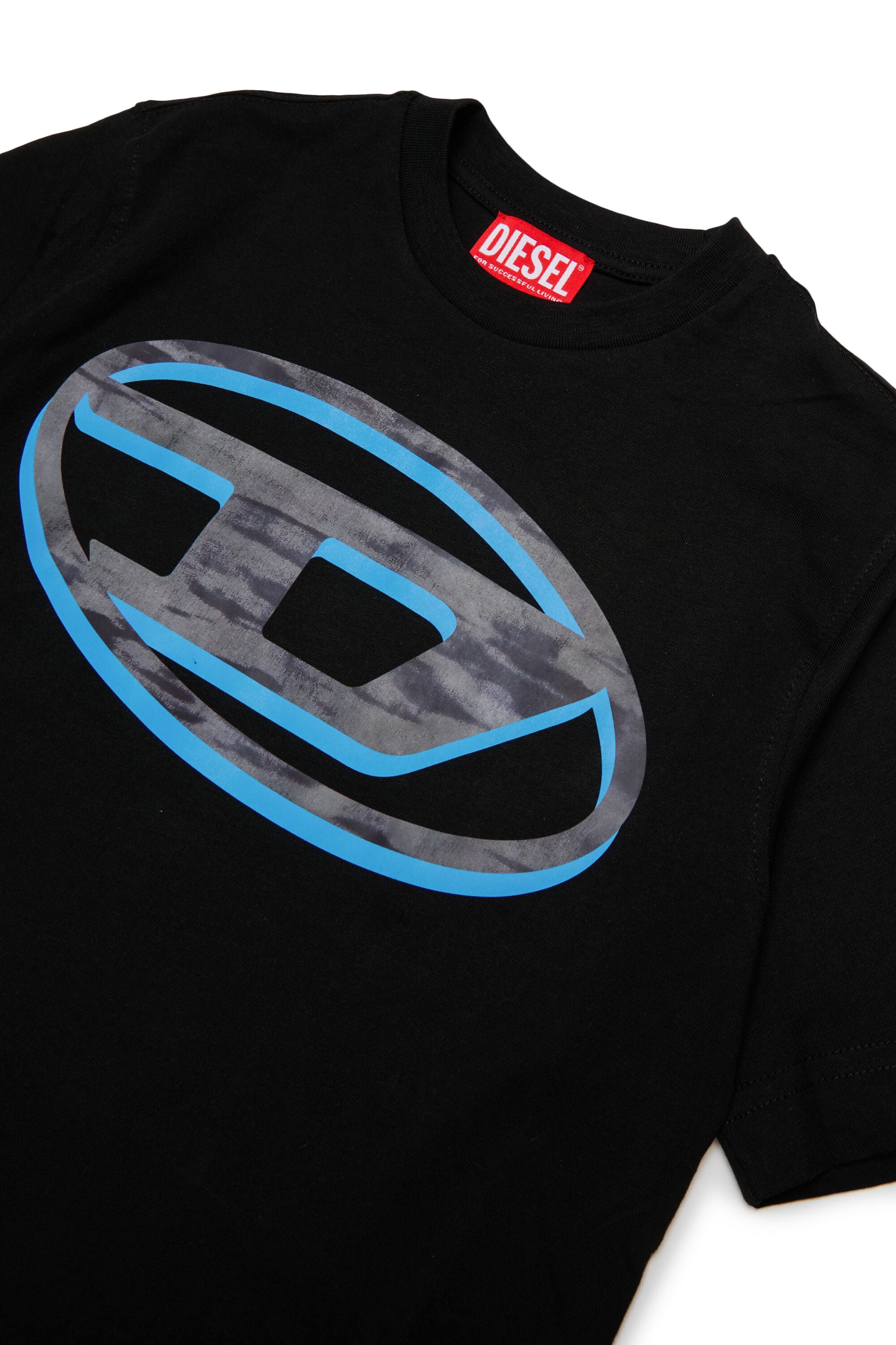 Diesel - TVEL OVER, Man's T-shirt with two-tone Oval D print in Black - 3