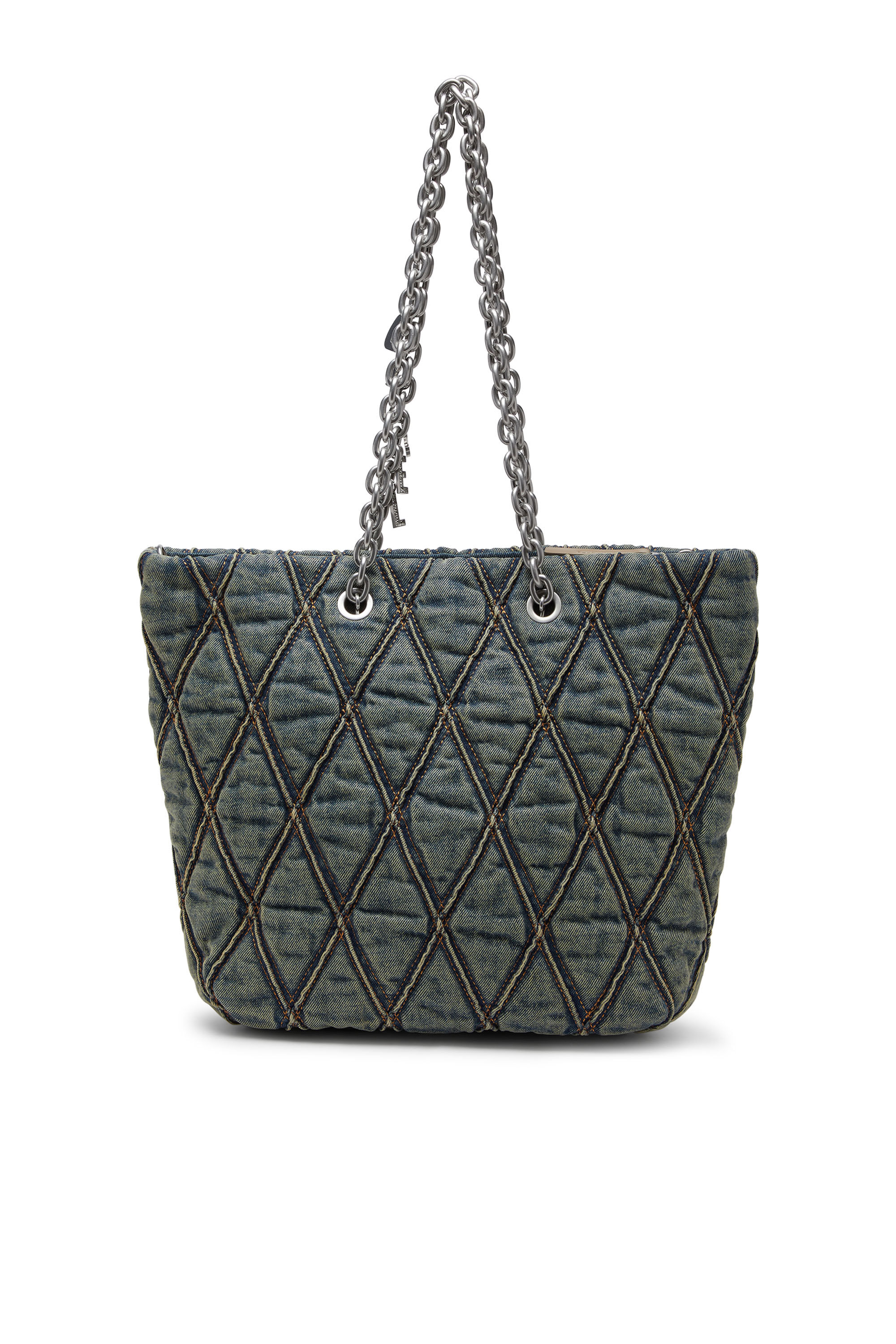 Women's Charm-D-Tote bag in quilted denim | Blue | Diesel {{Country}}