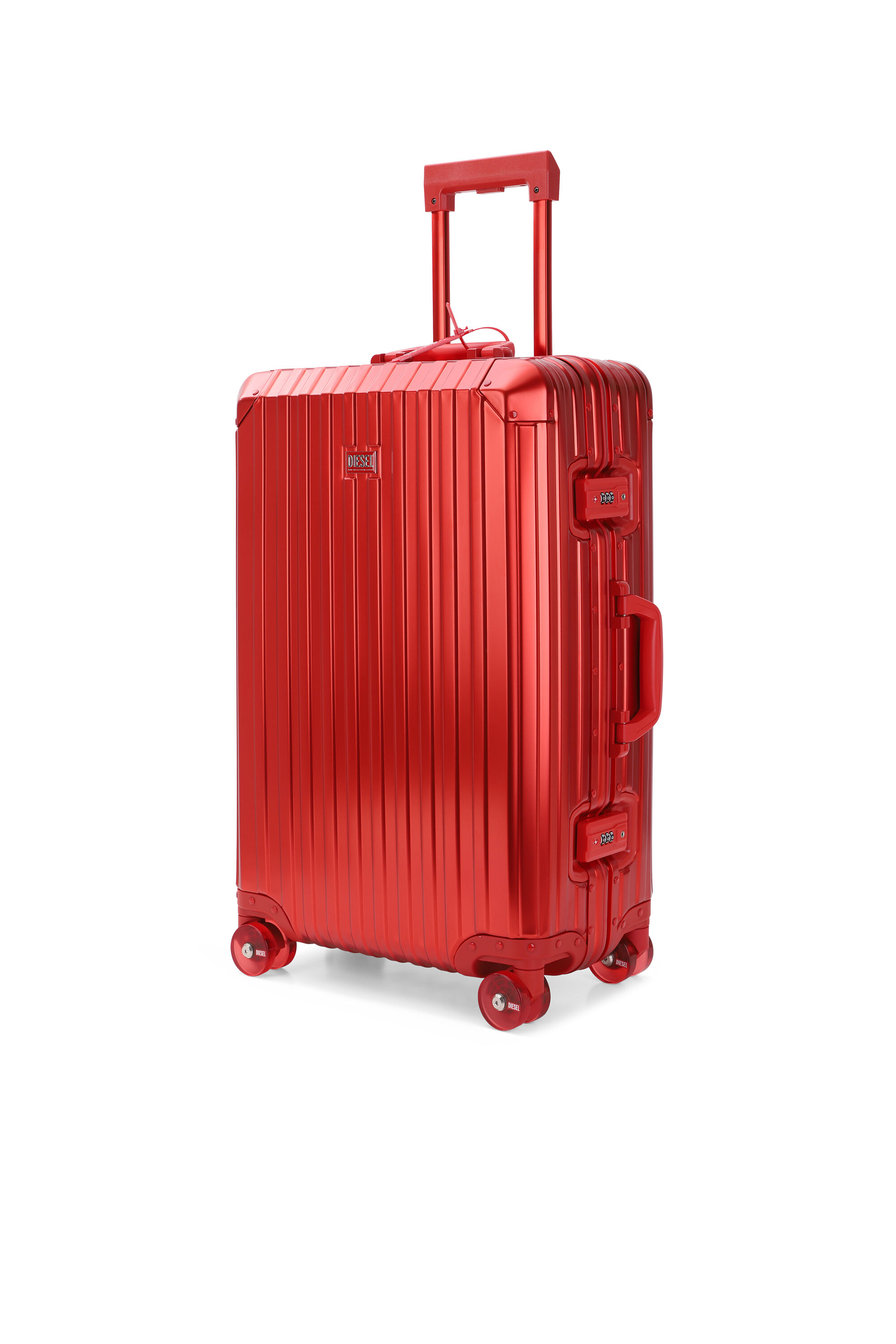 Diesel - DIESEL ALUMINUM TROLLEY- DSL002, Unisex's Aluminum suitcase size M in Red - 5