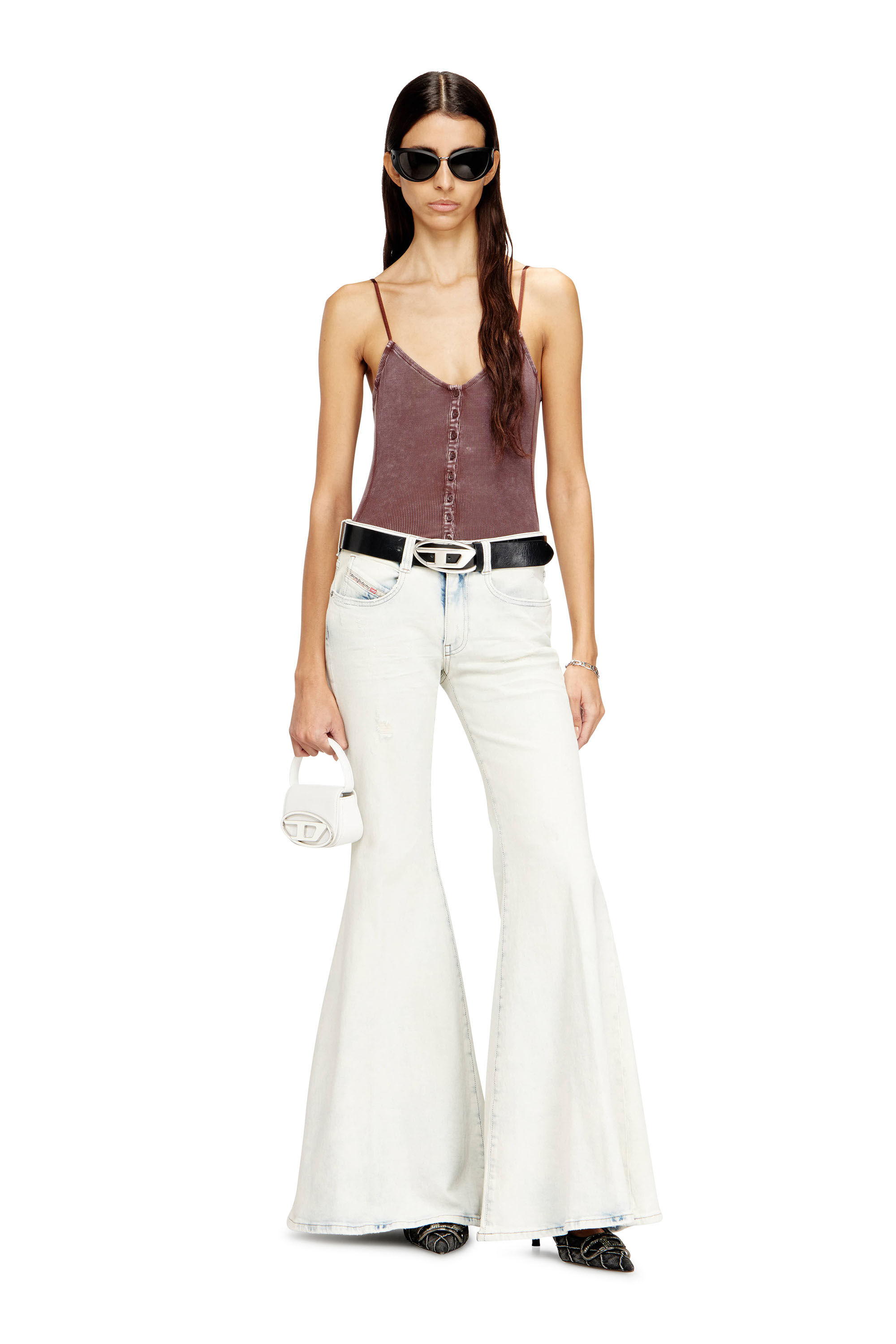 Diesel - 1DR XS, Woman's 1DR XS-Iconic mini bag with D logo plaque in White - 6