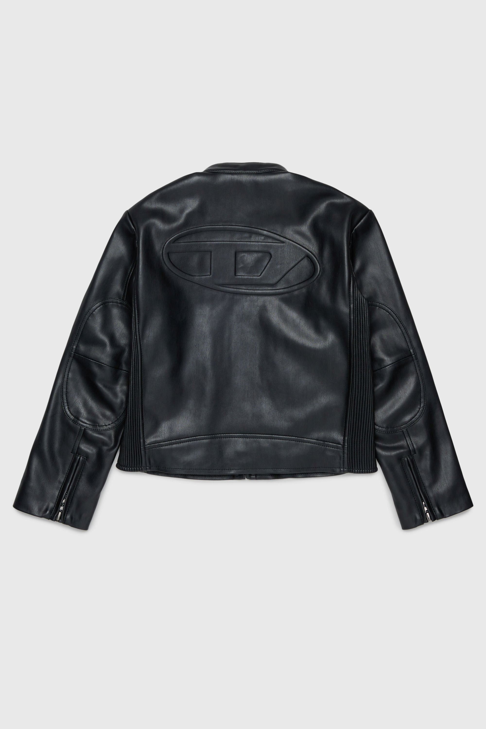 Diesel - JEMBY, Man's Biker jacket with embossed Oval D logo in Black - 2