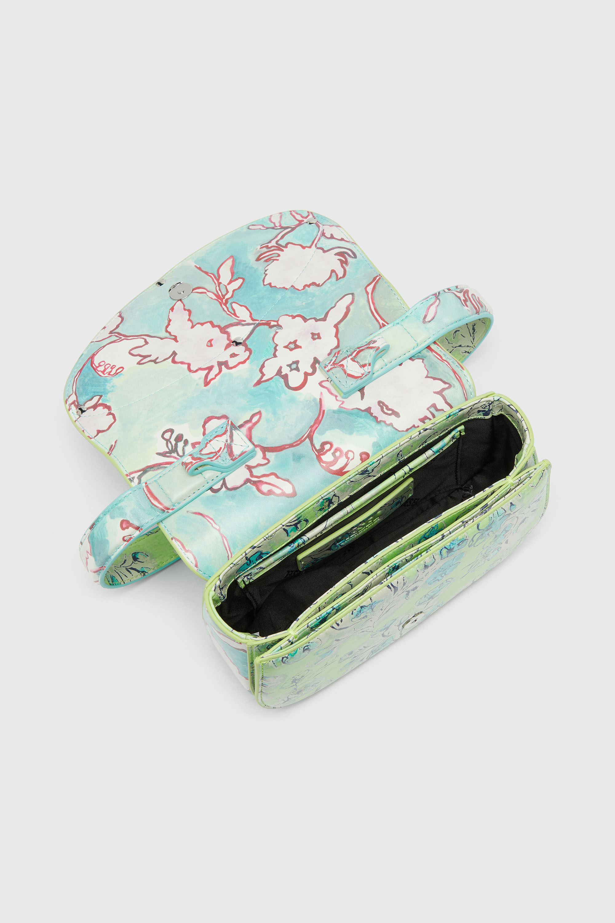 Diesel - 1DR, Woman's 1DR-Iconic shoulder bag with floral print in Green - 3