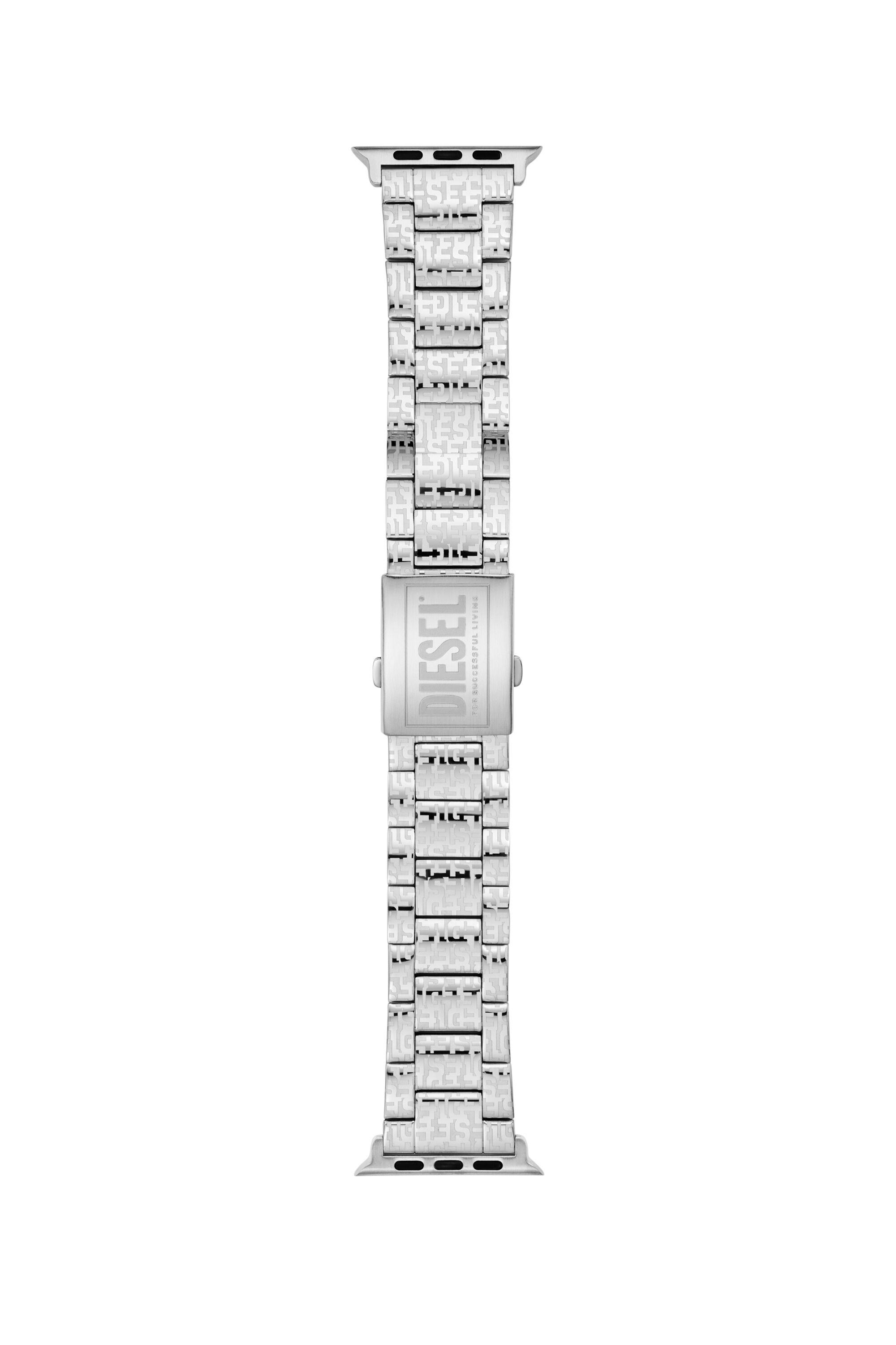 Diesel - DSS0017, Unisex Stainless steel band for Apple watch®, 42mm, 44mm, 45mm in Silver - Image 1