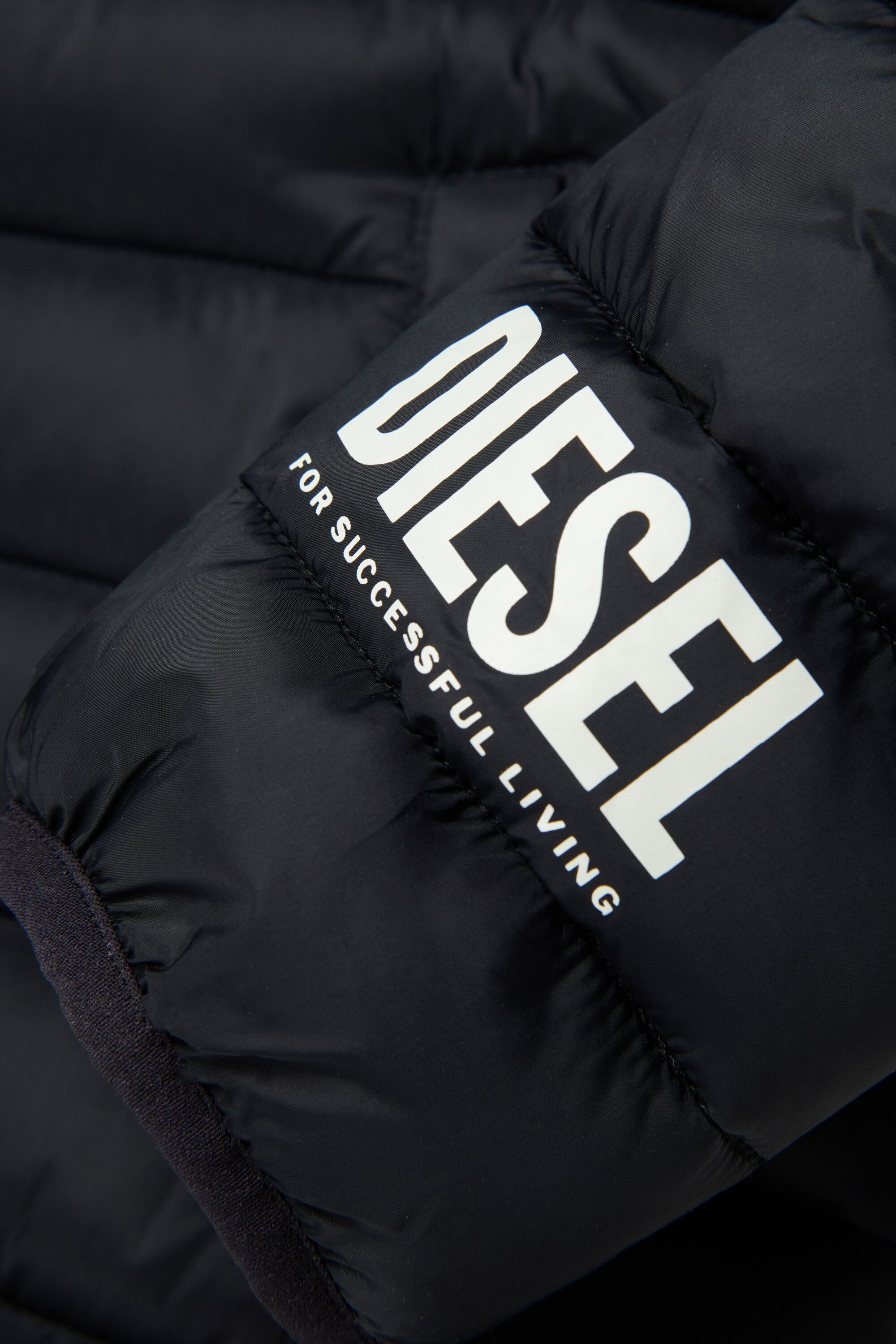 Diesel - JSTONY, Unisex's Nylon puffer jacket with hood in Black - 4