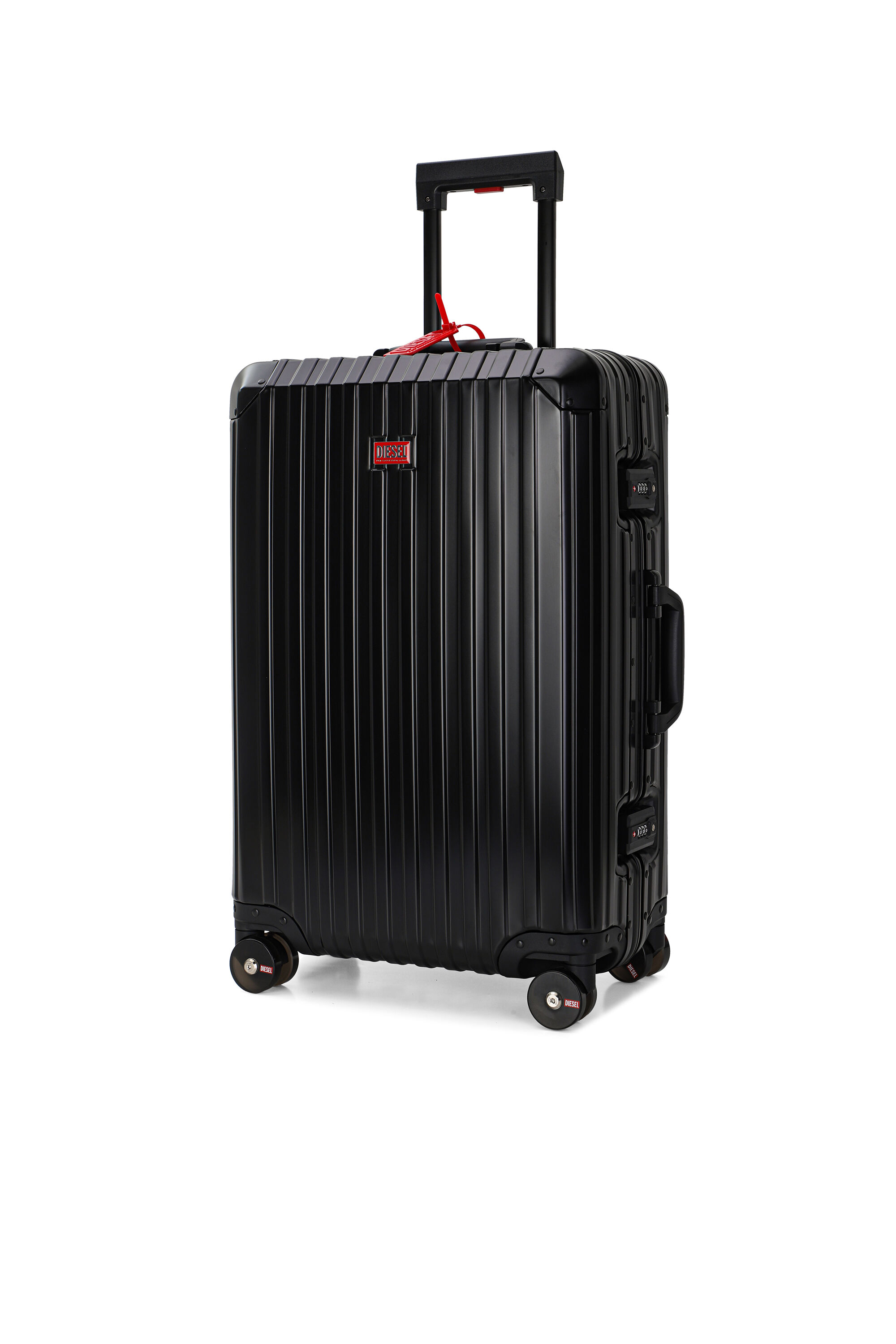 Diesel - DIESEL ALUMINUM TROLLEY- DSL002, Unisex's Aluminum suitcase size M in Black - 5