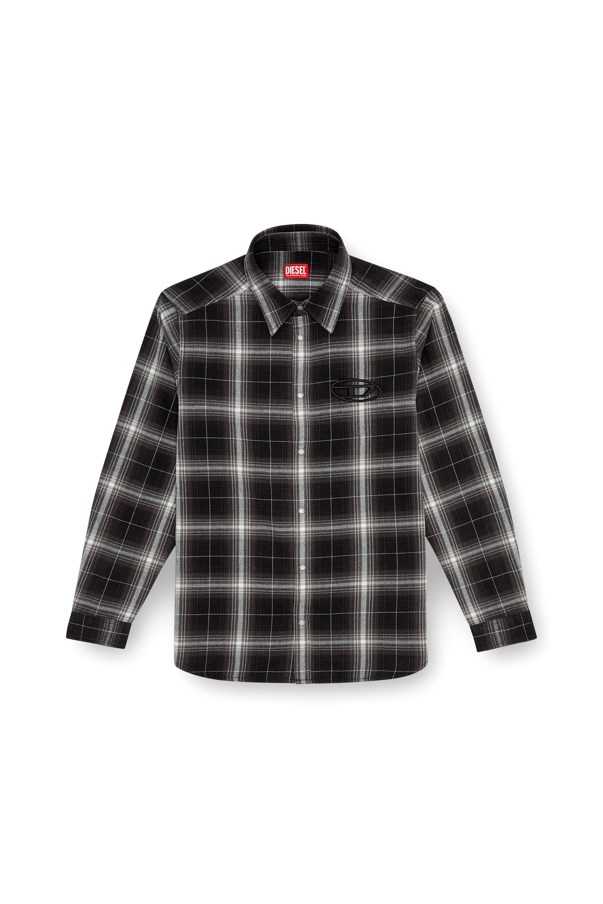 Diesel - S-SIMPLY-A, Man Check flannel shirt in Black - Image 2