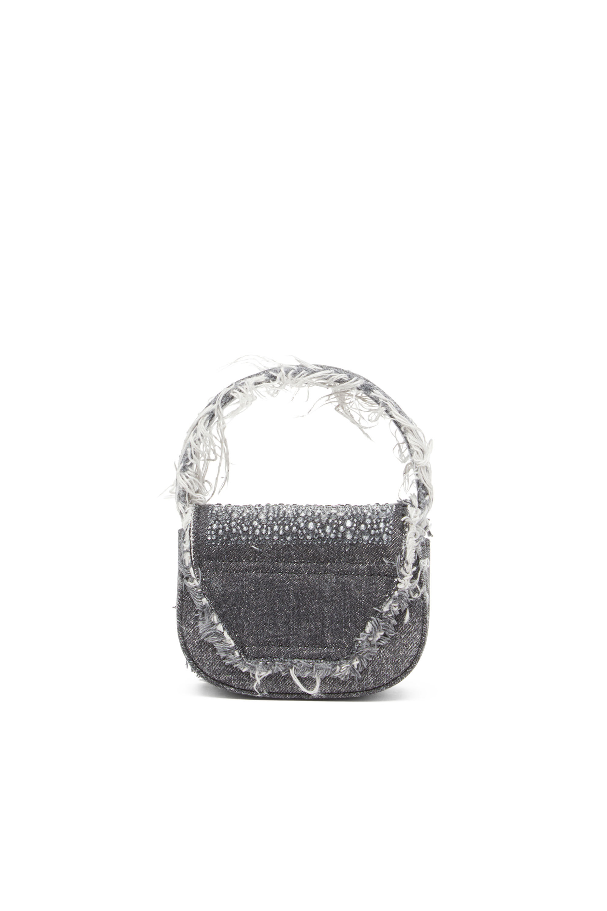 Diesel - 1DR XS, Woman 1DR XS-Iconic mini bag in denim and crystals in Black - Image 3