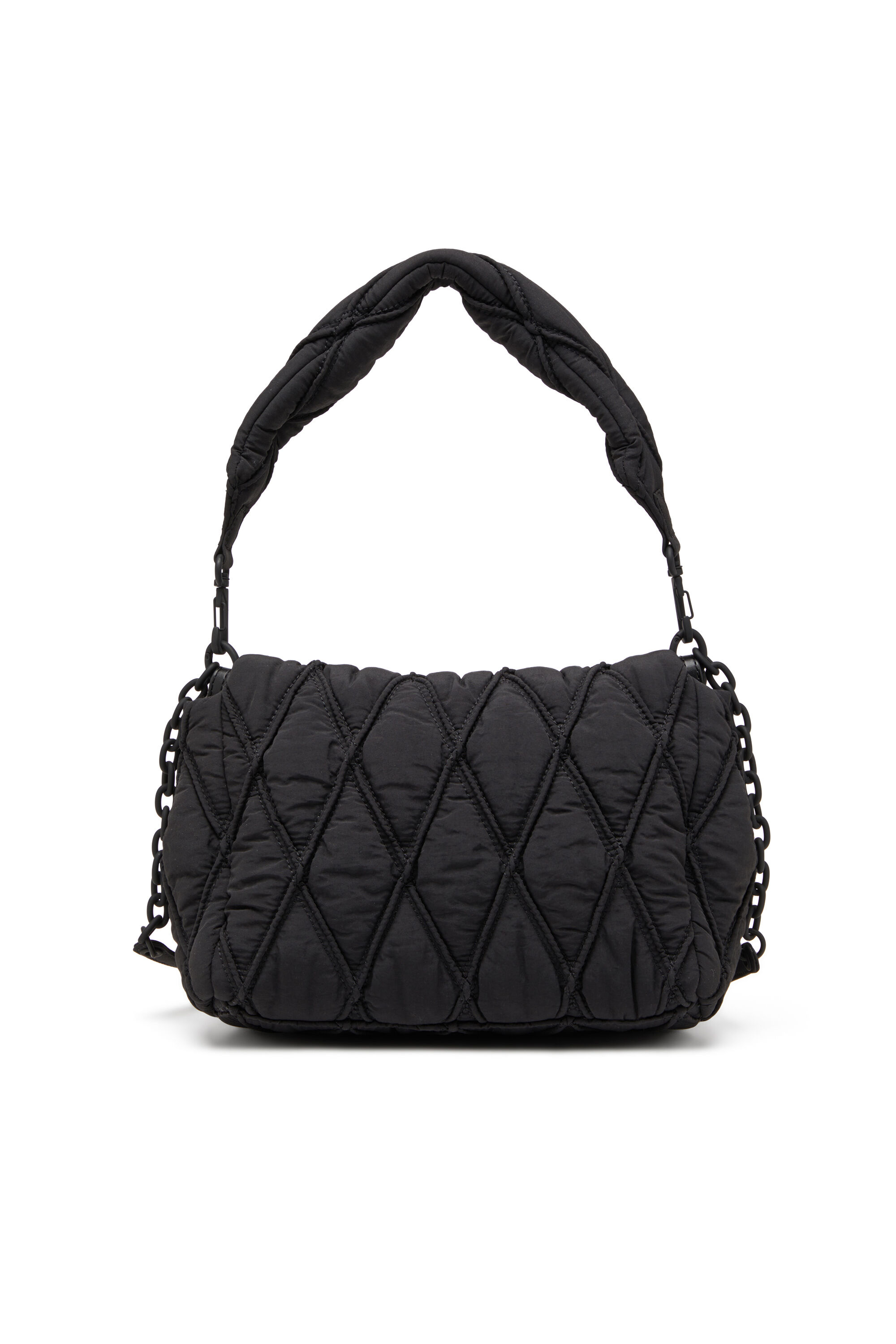 Women's Charm-D-Shoulder bag in quilted nylon | Black | Diesel