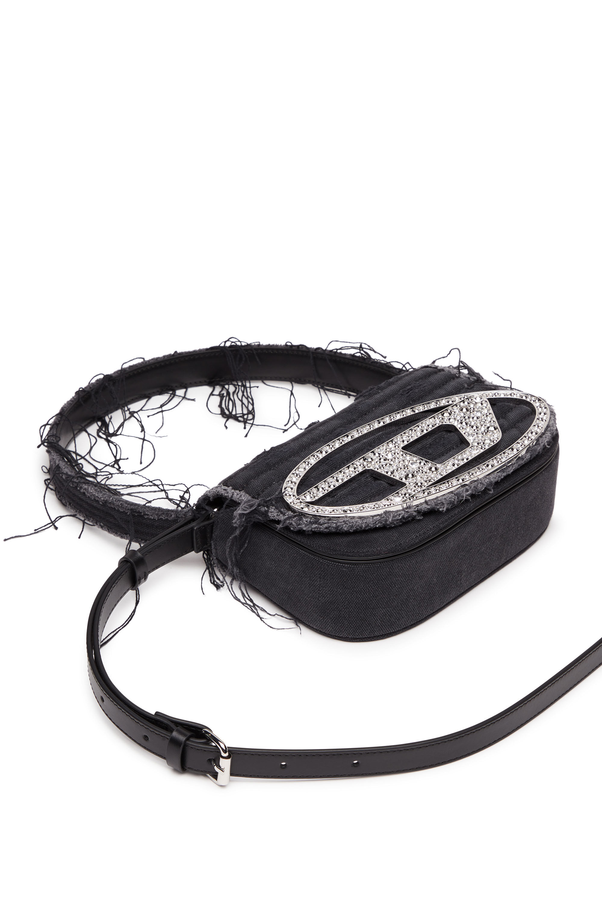 Men's Zip-D-Sling bag in check-jacquard shell | Black | Diesel