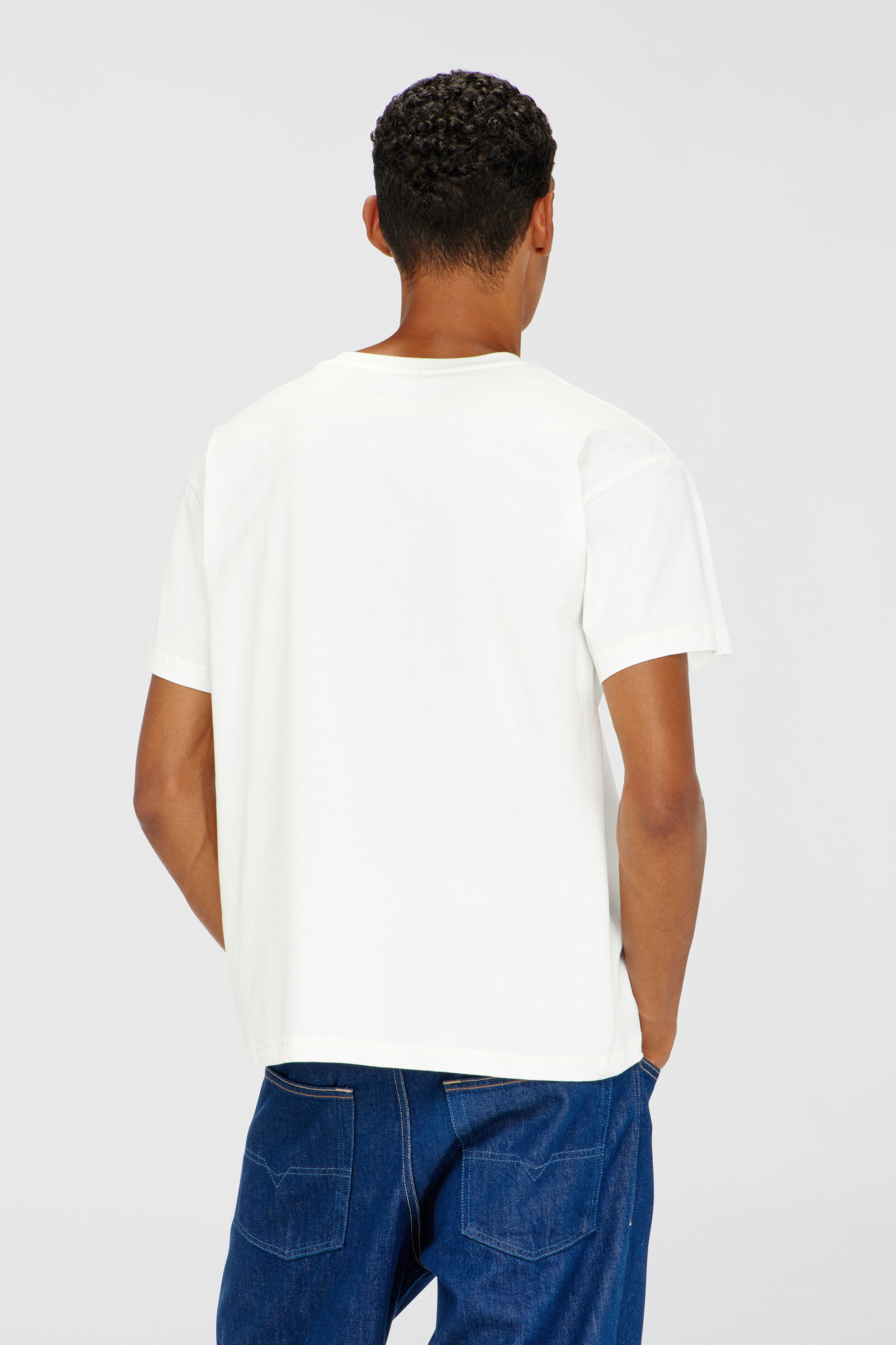 Diesel - T-NORM-PIPING, Man's T-shirt with contrast piping in White - 4