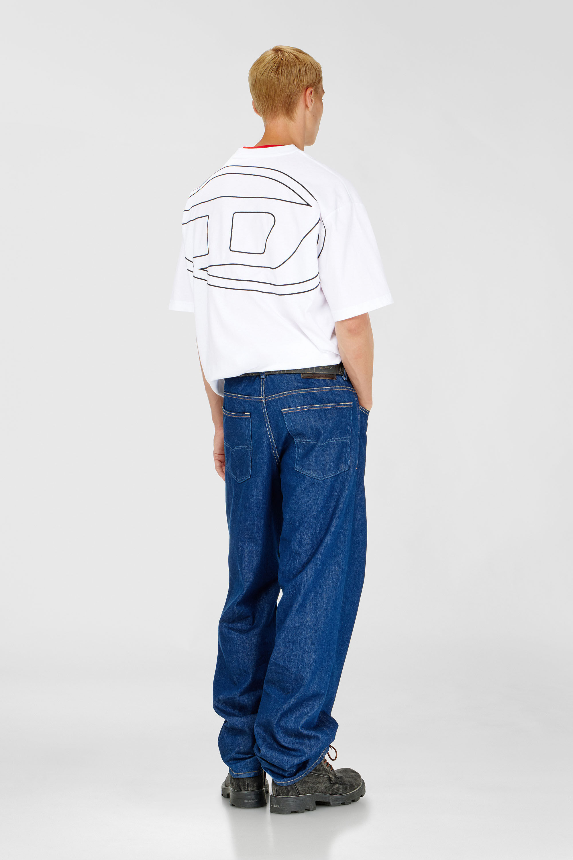 Diesel - T-BOGGY-MEGOVAL-D, Man's T-shirt with maxi oval D embroidery in White - 1