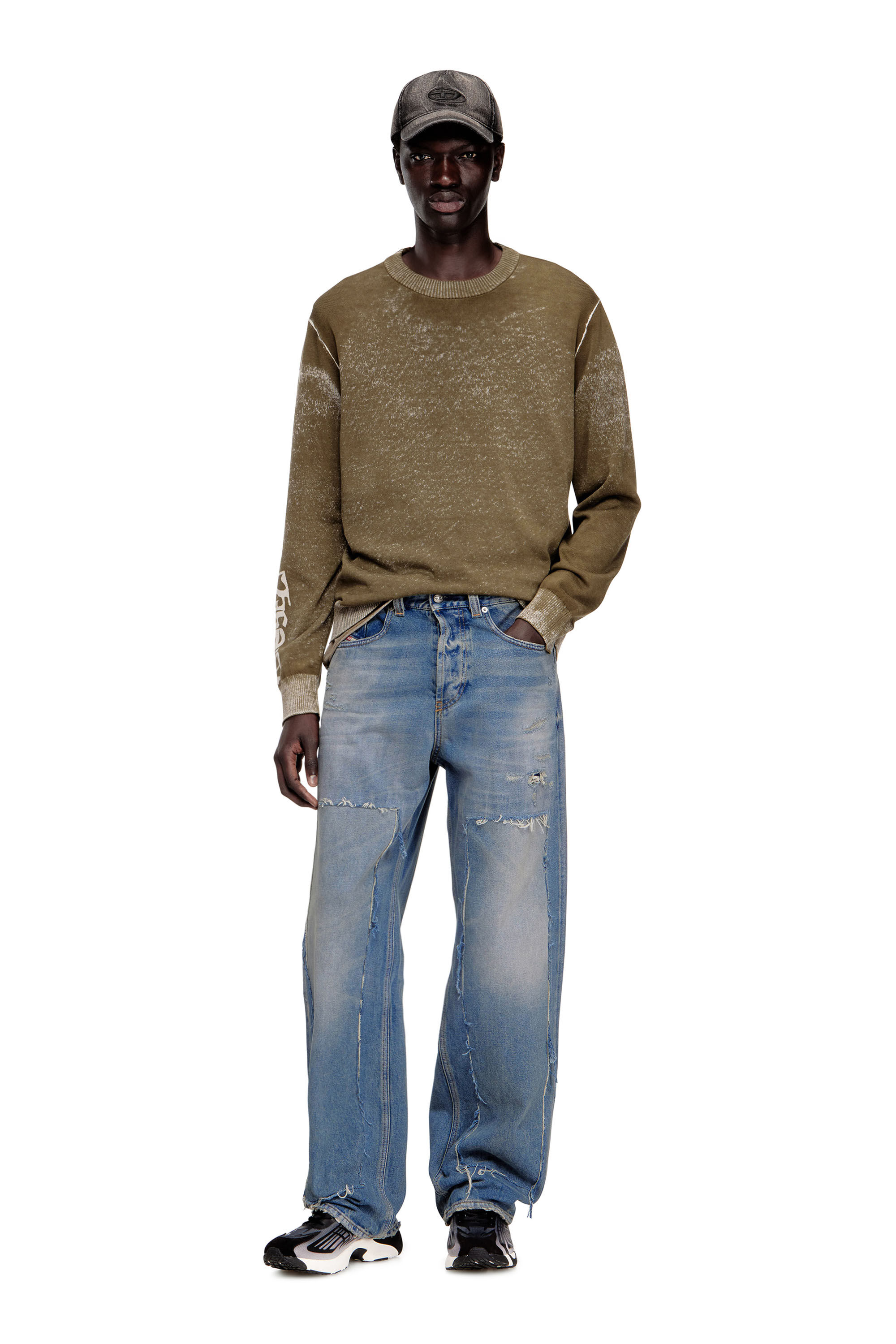 Diesel - K-YORKI, Man's Faded reverse-print jumper with lettering in null - 1
