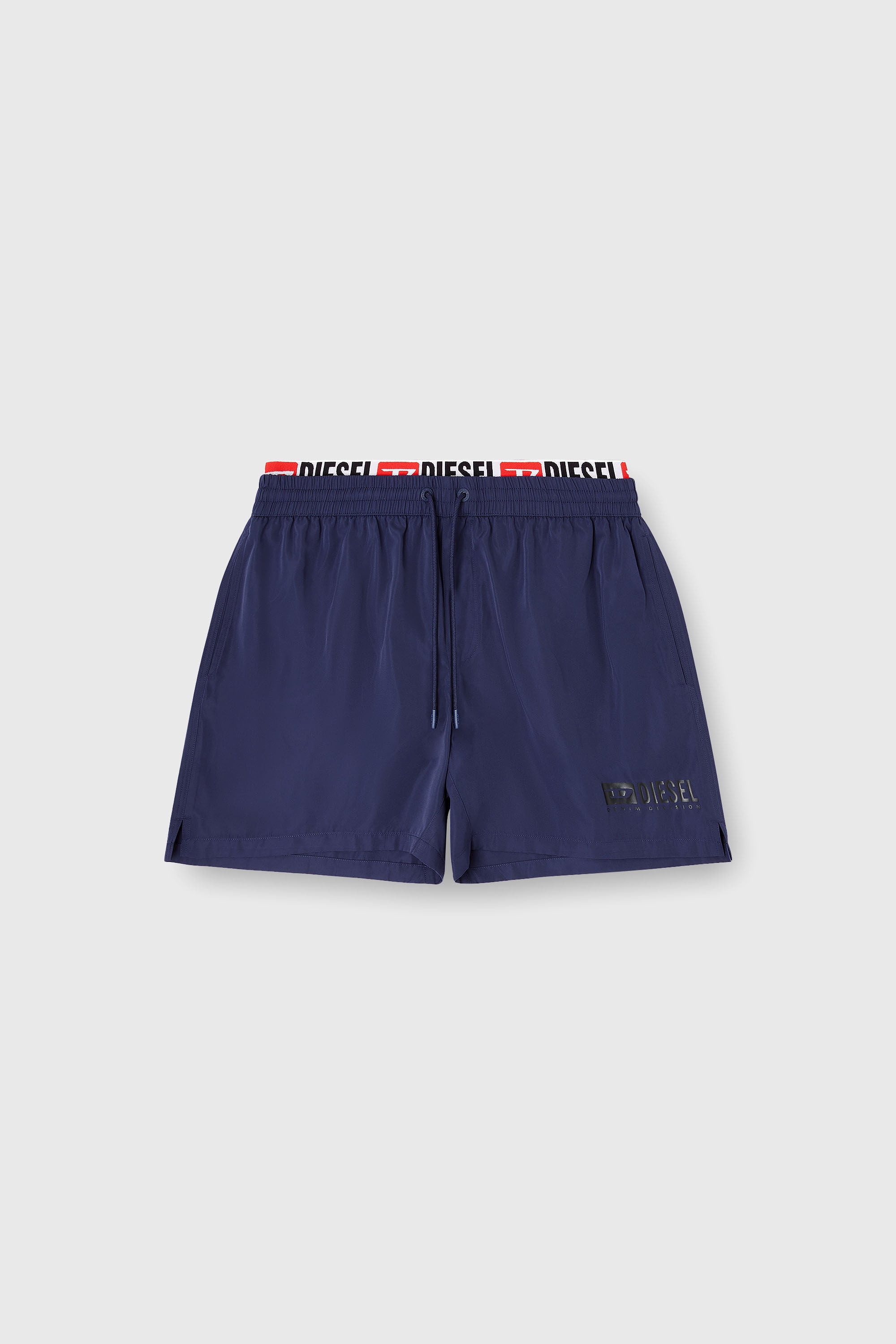 Diesel - VISPER-41-D-CORE, Man's Mid-length swim shorts with logo print in Dark Blue - 4