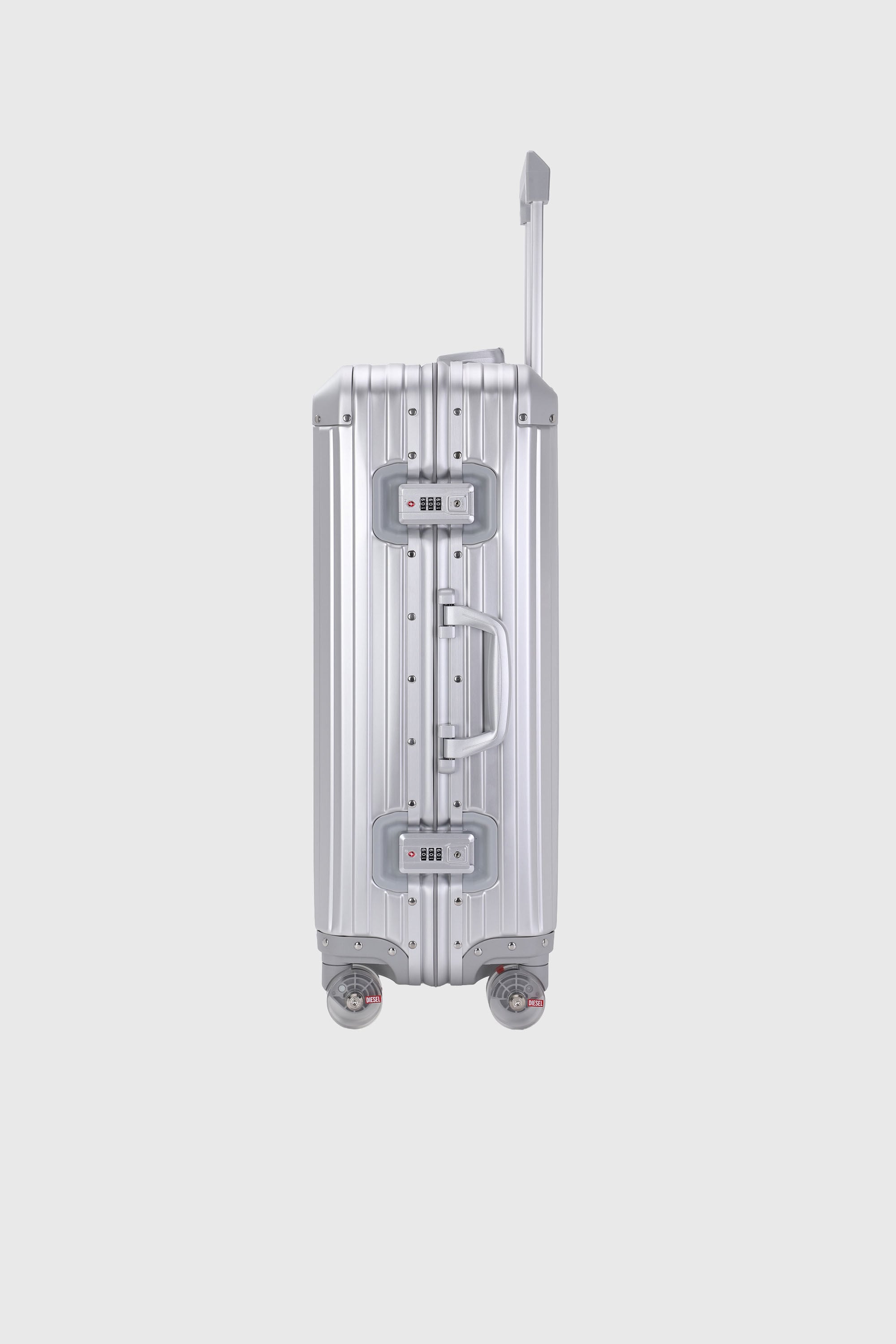 Diesel - DIESEL ALUMINUM TROLLEY- DSL002, Unisex's Aluminum suitcase size M in Silver - 4