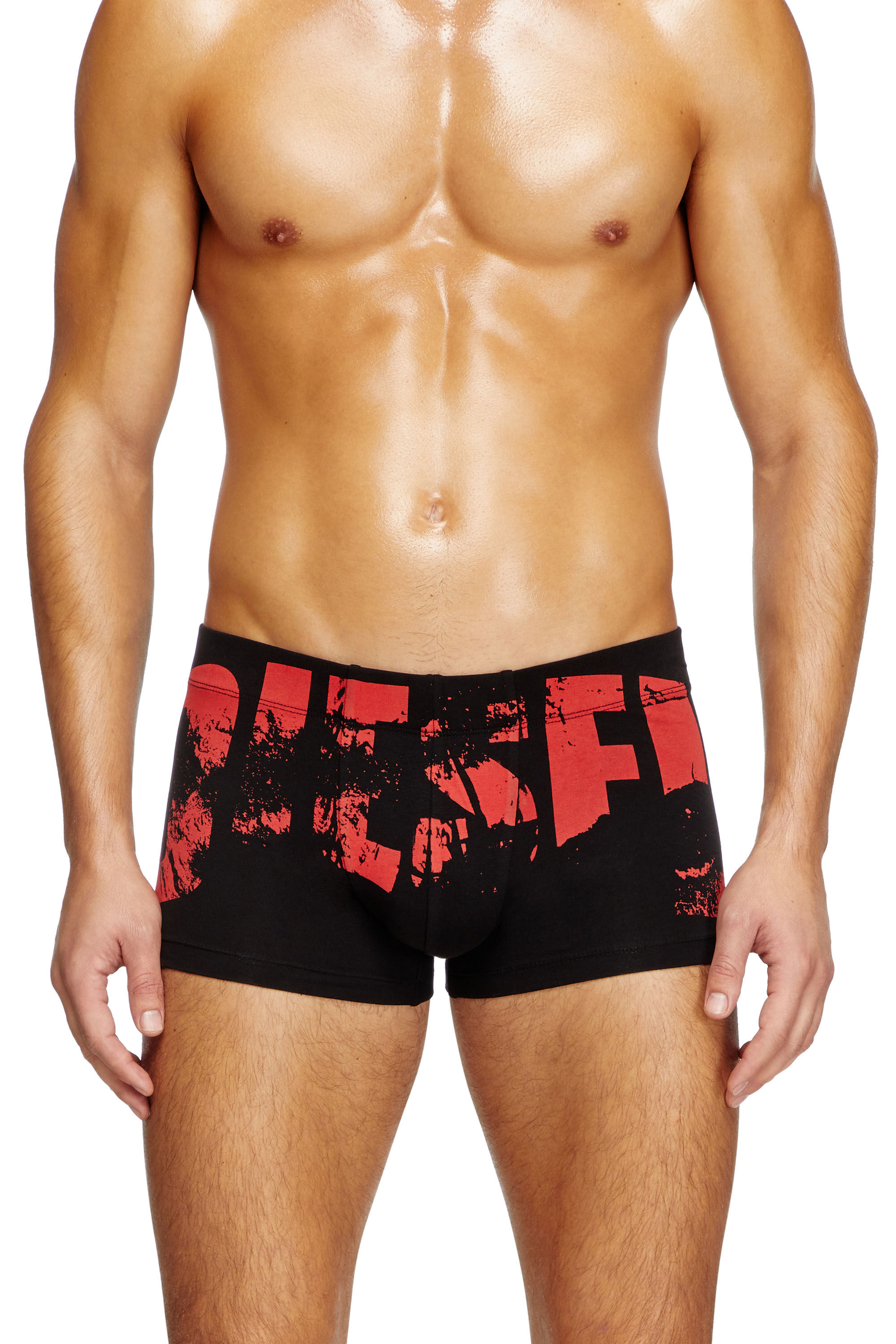 Diesel - DAMIEN-D-POP, Man's Boxer briefs with distressed logo in Black/Red - 3