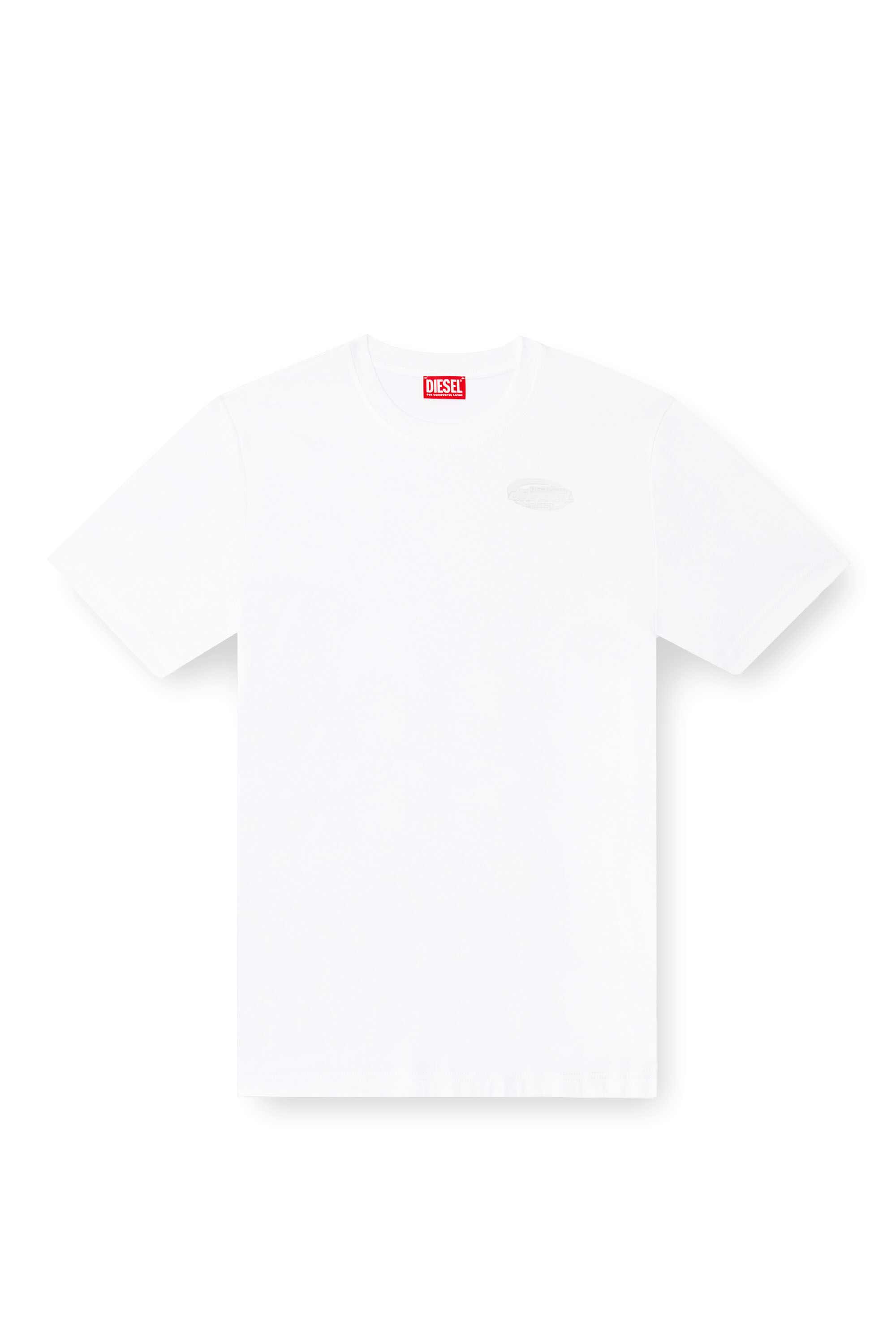 Diesel - T-MADJUST-R2, Man's Mercerized cotton T-shirt with tonal logo in White - 2
