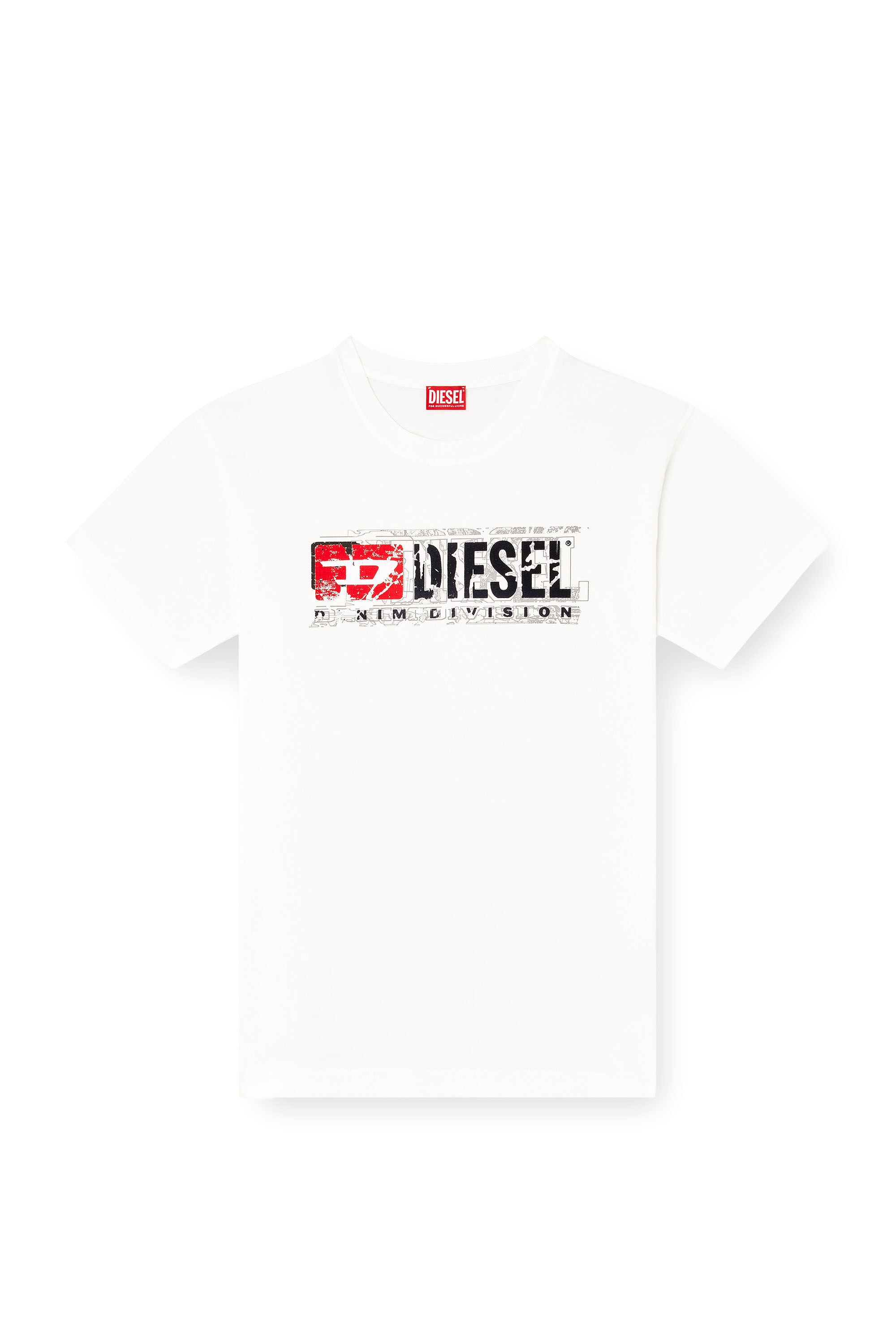 Diesel - T-NORM-T6, Man's T-shirt with flocked Diesel Denim Division logo in White - 2